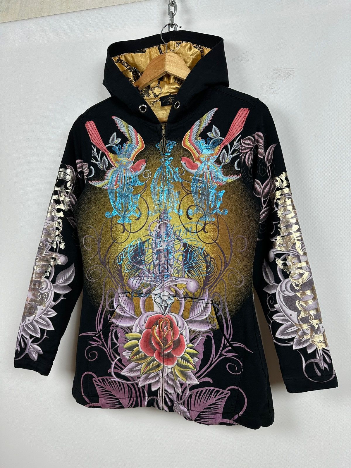 Christian Audigier Vintage Christian Audigier Y2K Full Zip Hoodie Size M / US 6-8 / IT 42-44 - 3 Thumbnail