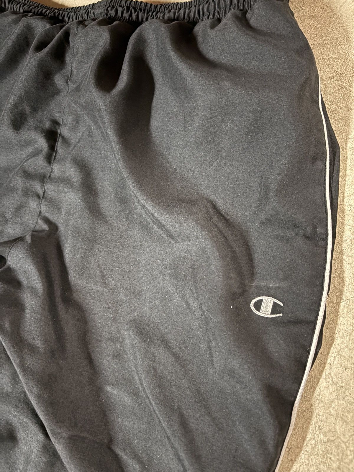 Champion Vintage 90s Champion Baggy Track Pants Black Gray Size Large Size US 34 / EU 50 - 2 Thumbnail
