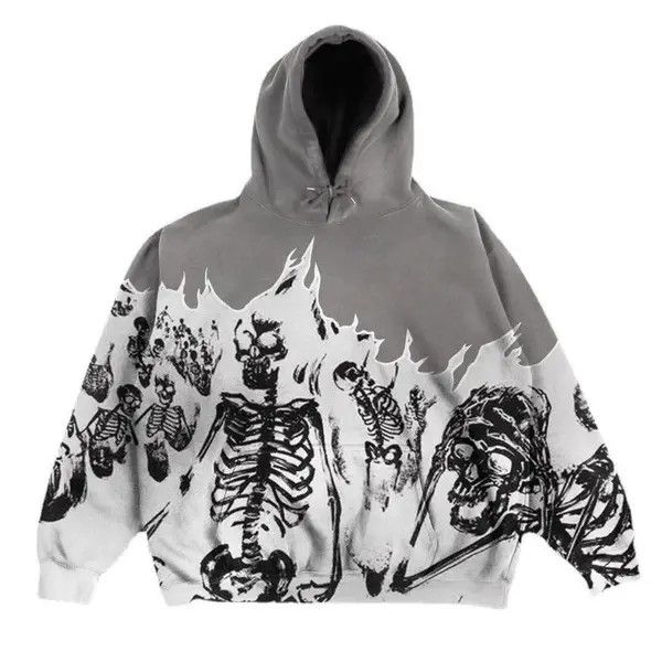Designer Kizuki x Asano #20 Retro Skeleton Hoodie Loose Large Casual Size US XL / EU 56 / 4 - 3 Thumbnail