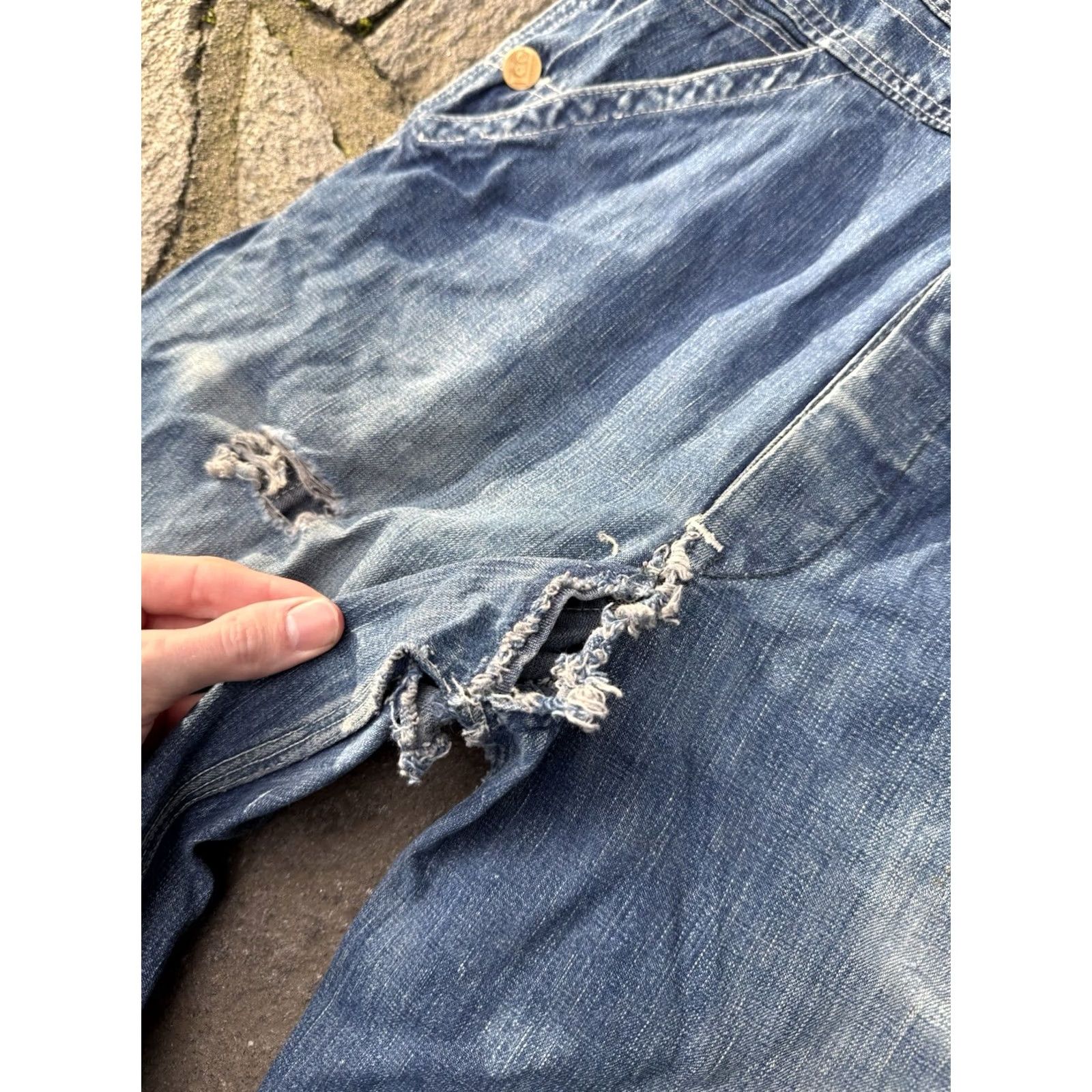 Lee VINTAGE Lee Overalls Men’s S/M 40’s Long L Sanforized Jelt Denim Size US 30 / EU 46 - 4 Thumbnail