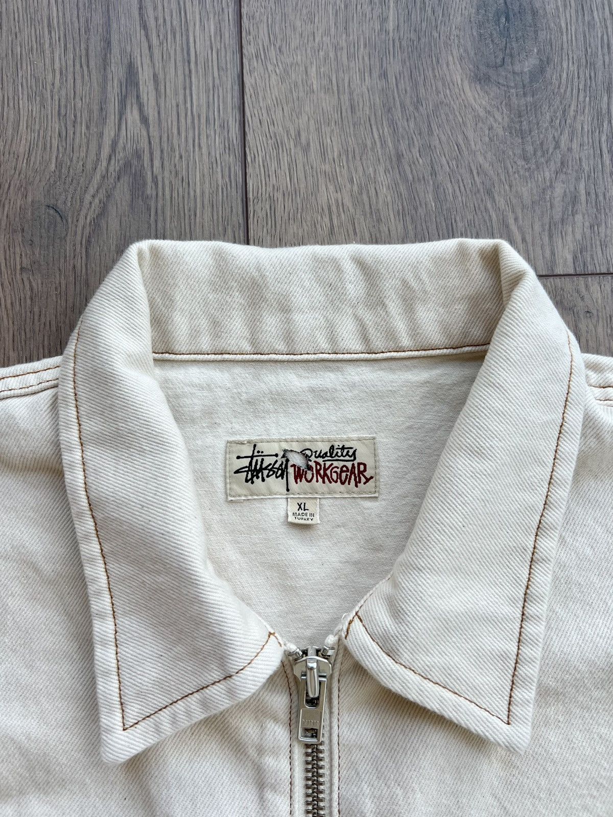 Stussy Stussy Denim Work Jacket Natural XL Size US XL / EU 56 / 4 - 3 Thumbnail