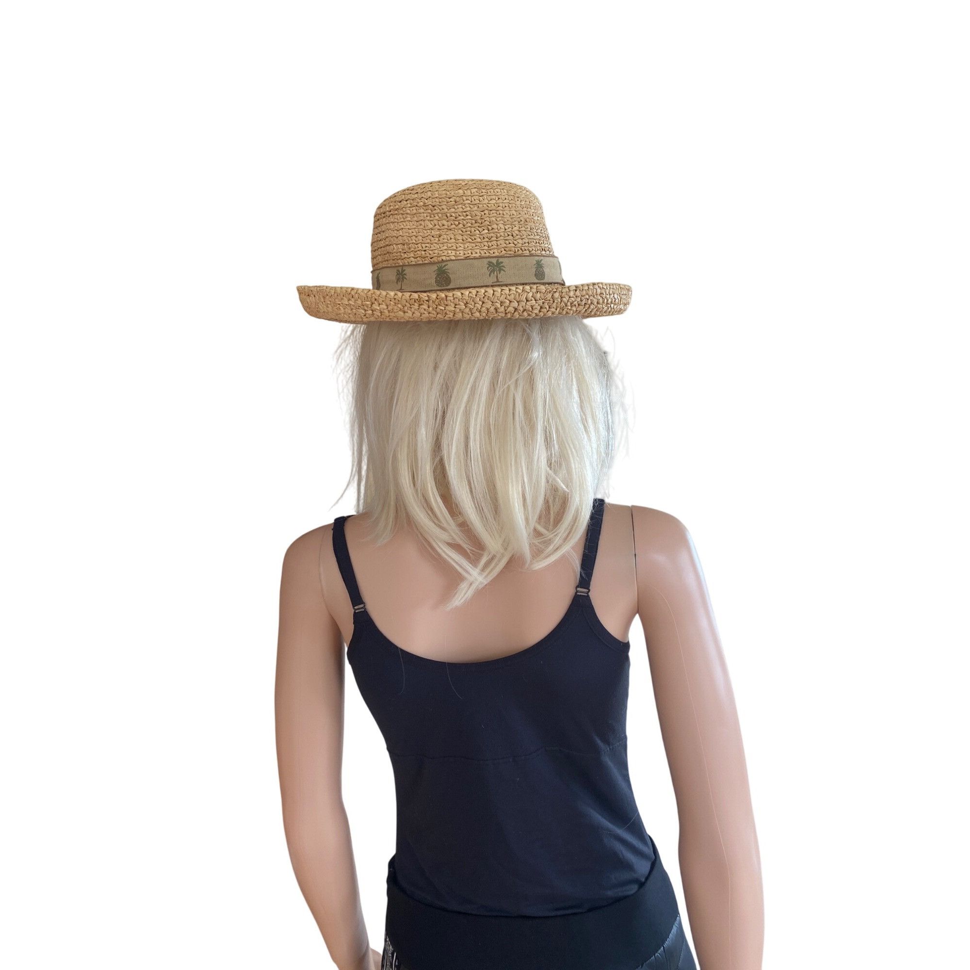 Other SCALA Wide Brim Straw Raffia Safari Hat S/M Unisex Palm Tree Size ONE SIZE - 2 Thumbnail