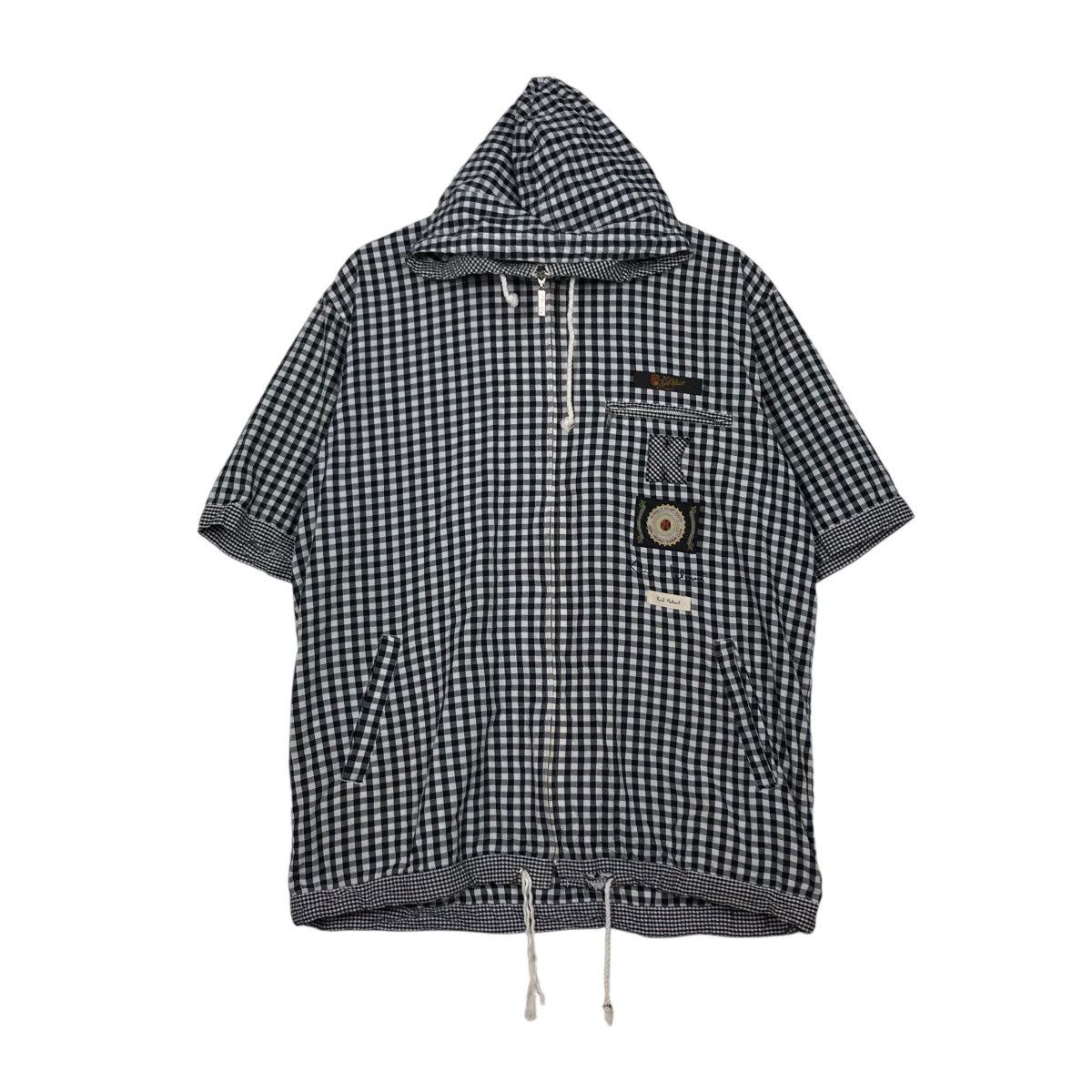 Japanese Brand 📌Vintage Karl Helmut Short Sleeve Hoodie Biker Jacket Size US L / EU 52-54 / 3 - 2 Thumbnail