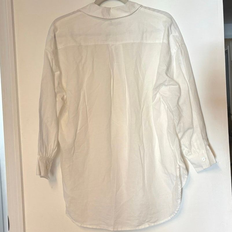 Madewell NWT Madewell Shirred Button-Up Shirt in Linen-Cotton Size M Size M / US 6-8 / IT 42-44 - 8 Thumbnail