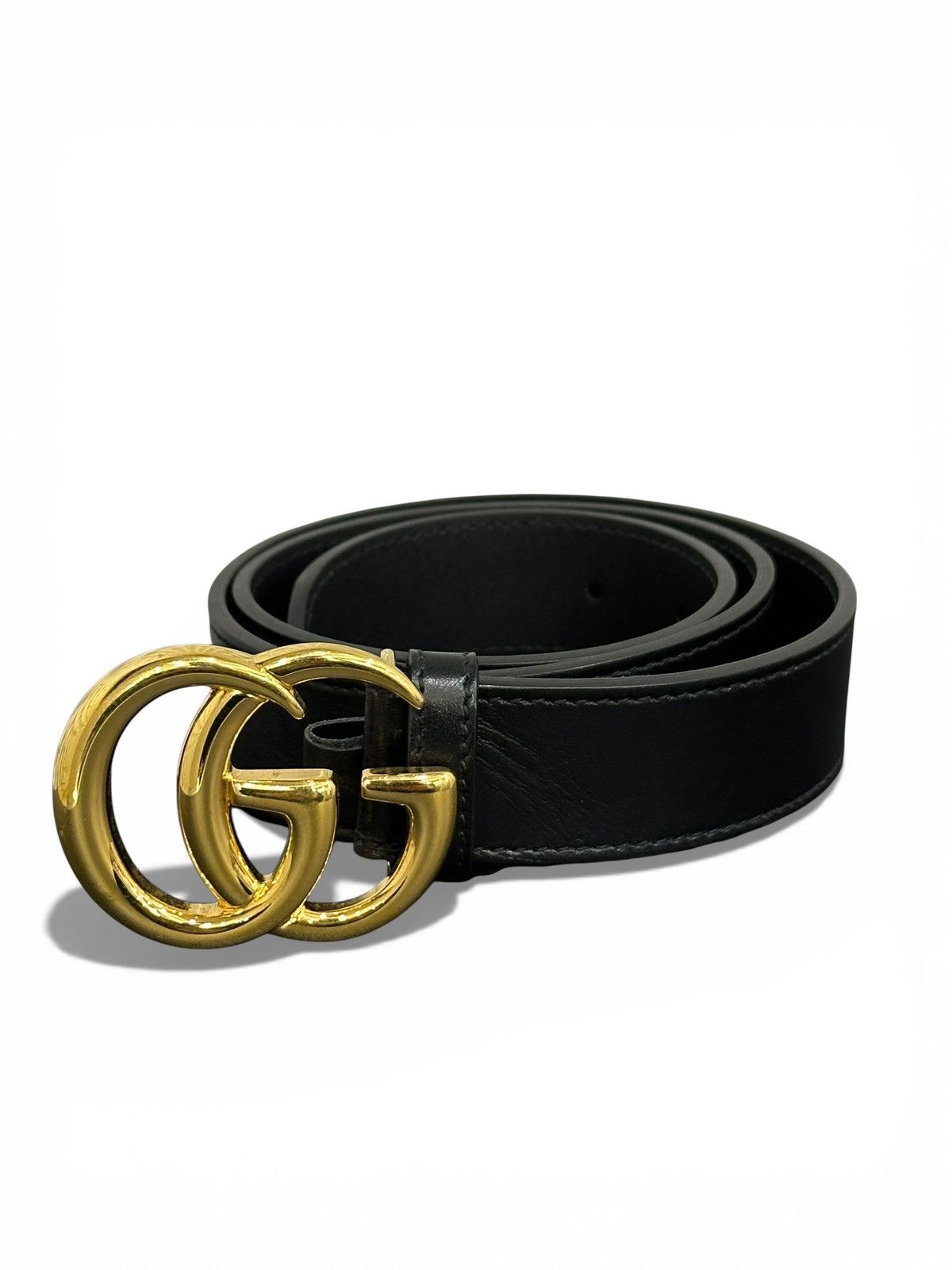 Gucci Gucci Black Gold GG Buckle Belt Size ONE SIZE - 2 Thumbnail