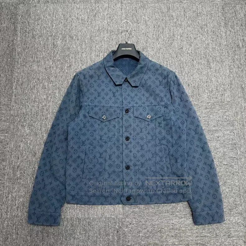 Louis Vuitton Louis Vuitton Blue full print denim jacket Size US M / EU 48-50 / 2 - 1 Thumbnail