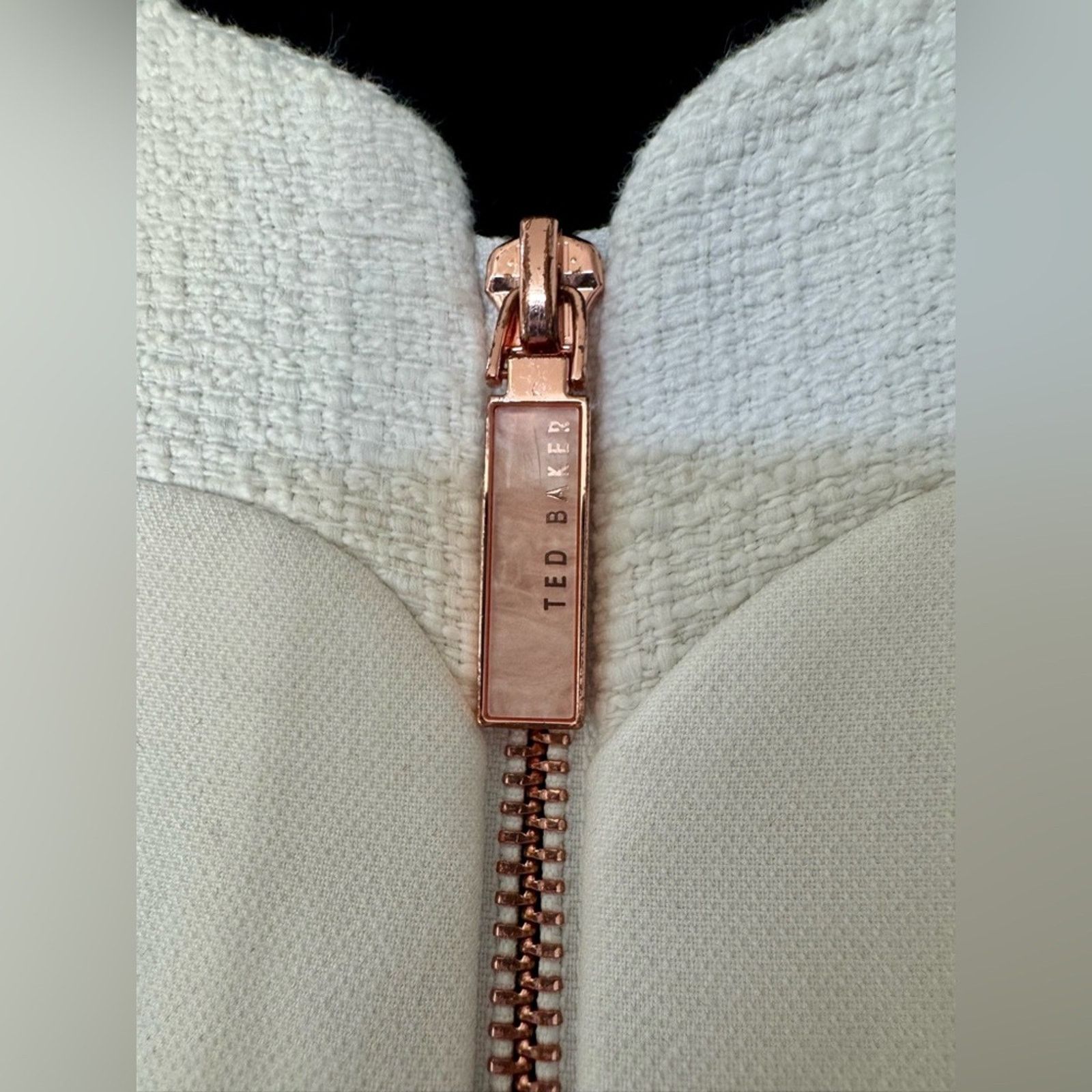 Ted Baker New Ted Baker Cream Textured Women's Blazer Size XS / US 0-2 / IT 36-38 - 4 Thumbnail