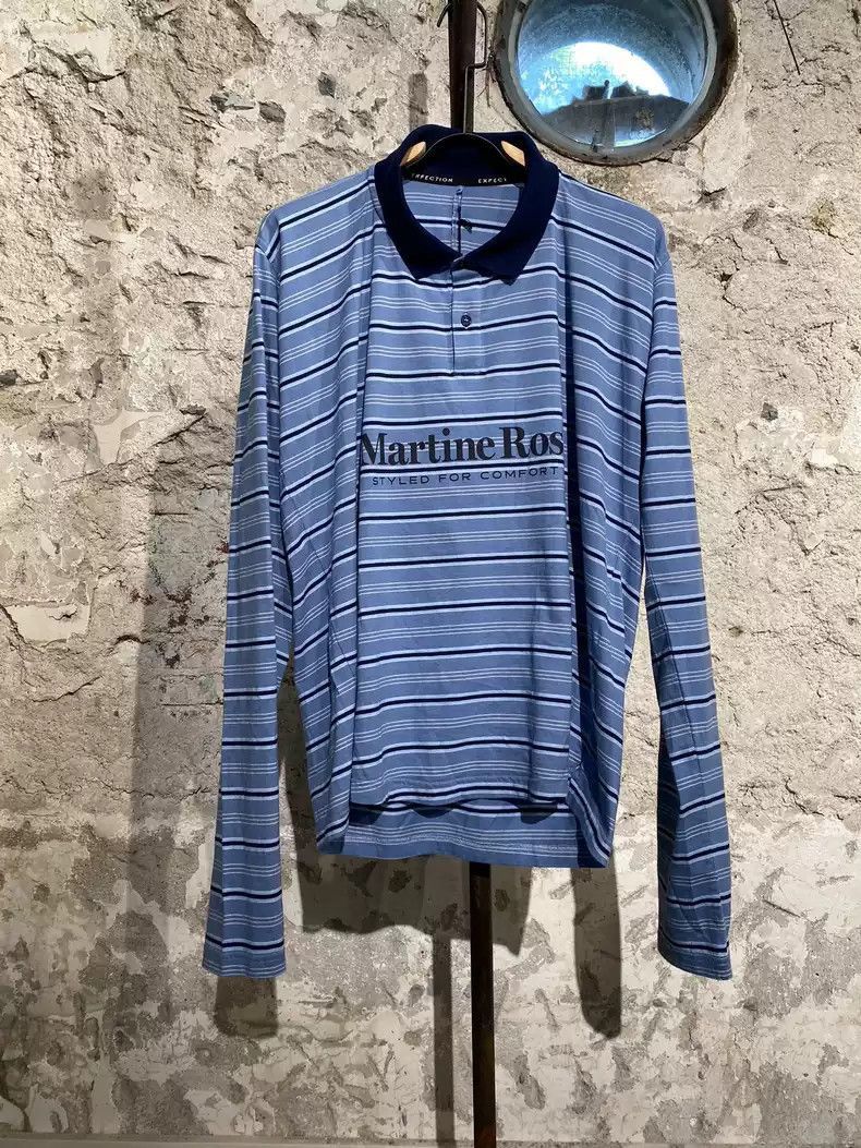 Martine Rose Martine rose blue and white striped long-sleeved T-shirt -2 Size US M / EU 48-50 / 2 - 1 Thumbnail
