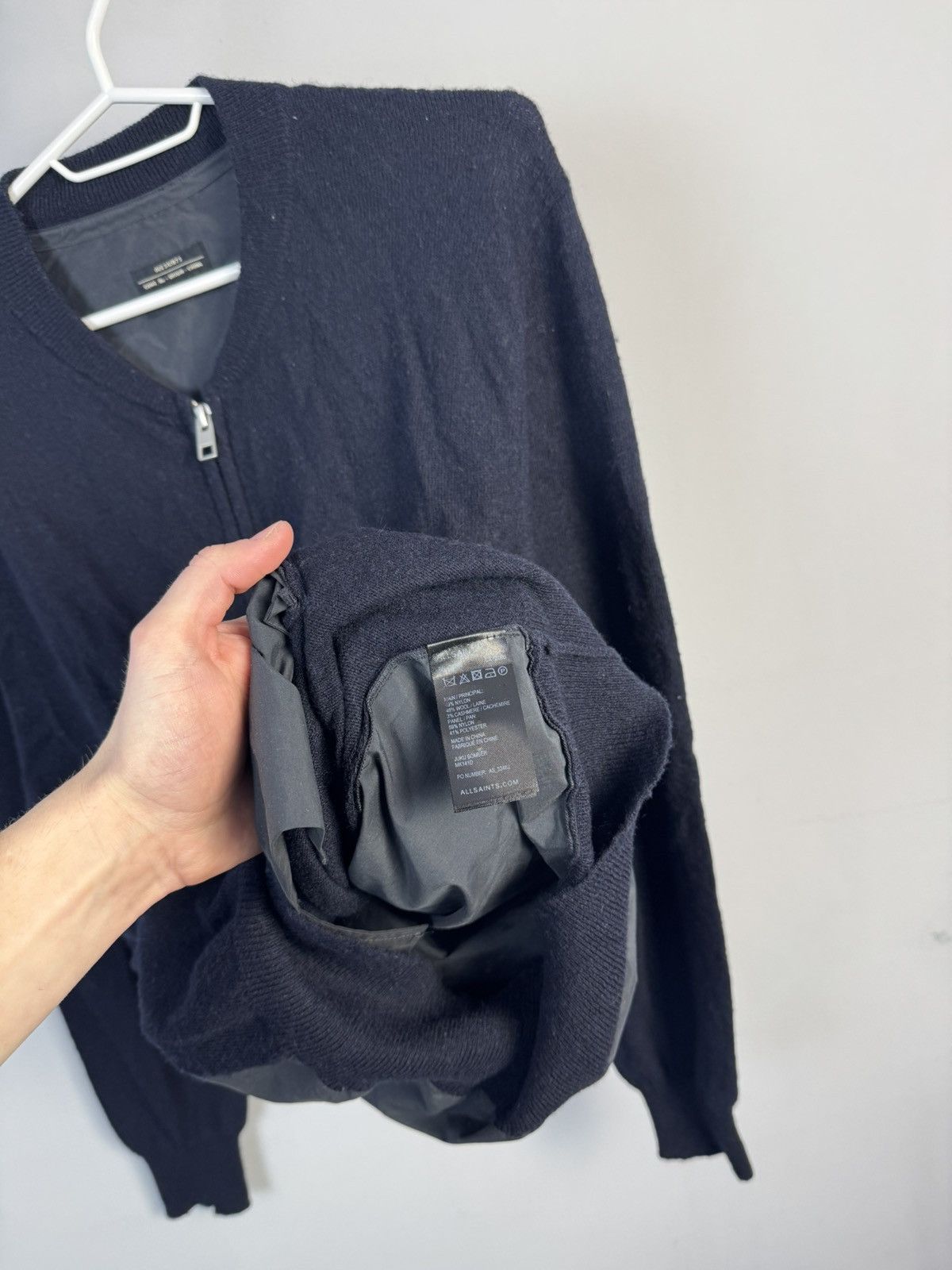 Allsaints × Vintage Rare Allsaints ripped design wool/nylon/cashmere sweater Size US L / EU 52-54 / 3 - 7 Thumbnail