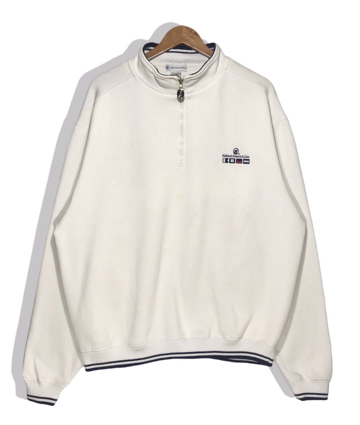 Vintage Vintage Holland America Line Halfzipper Sweatshirt Size US L / EU 52-54 / 3 - 1 Thumbnail