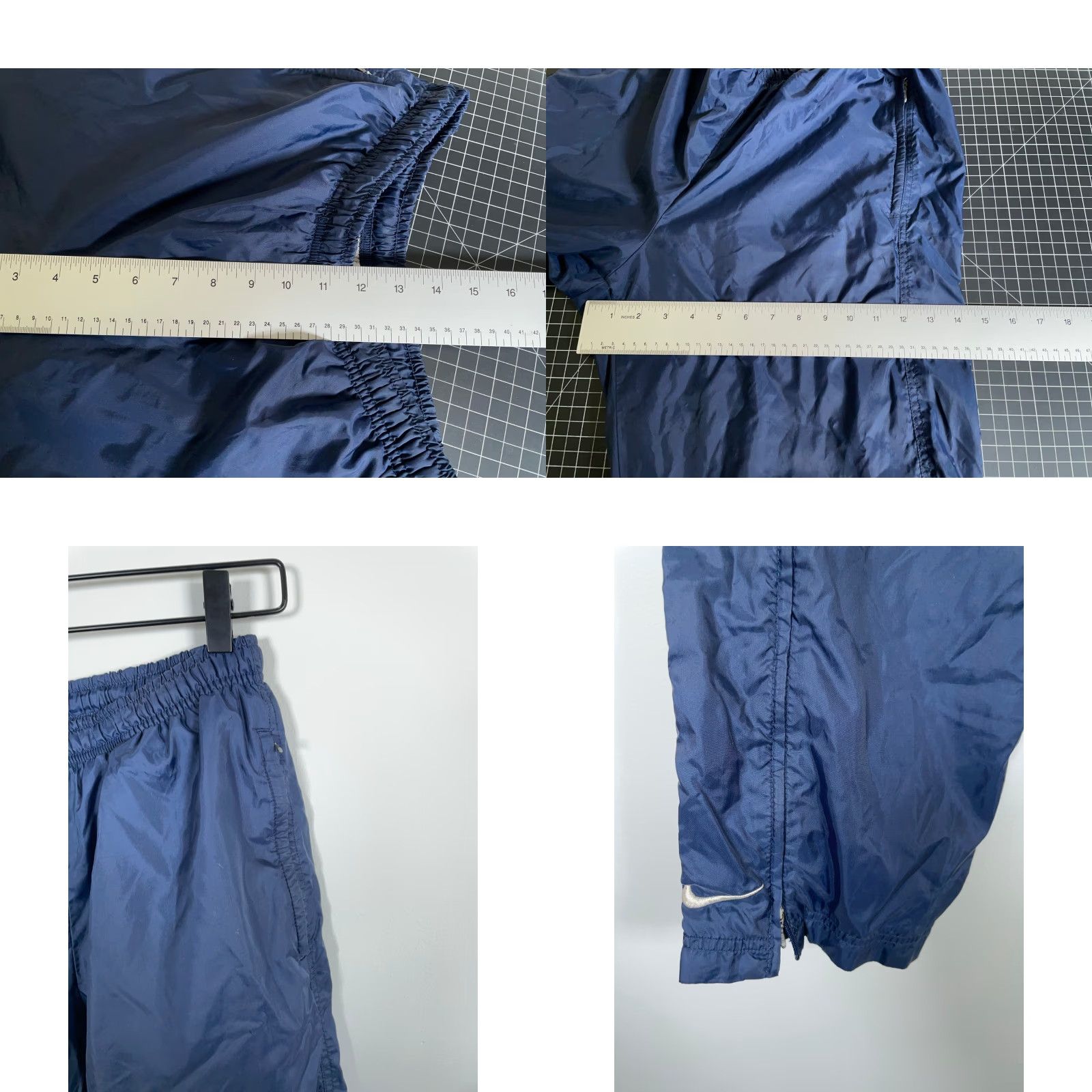 Nike VINTAGE Nike Windbreaker Pants Men Large Dark Blue Lined Drawstring 90s Track Pants Nike Mens Large Blue 90s Retro Size US 30 / EU 46 - 8 Thumbnail