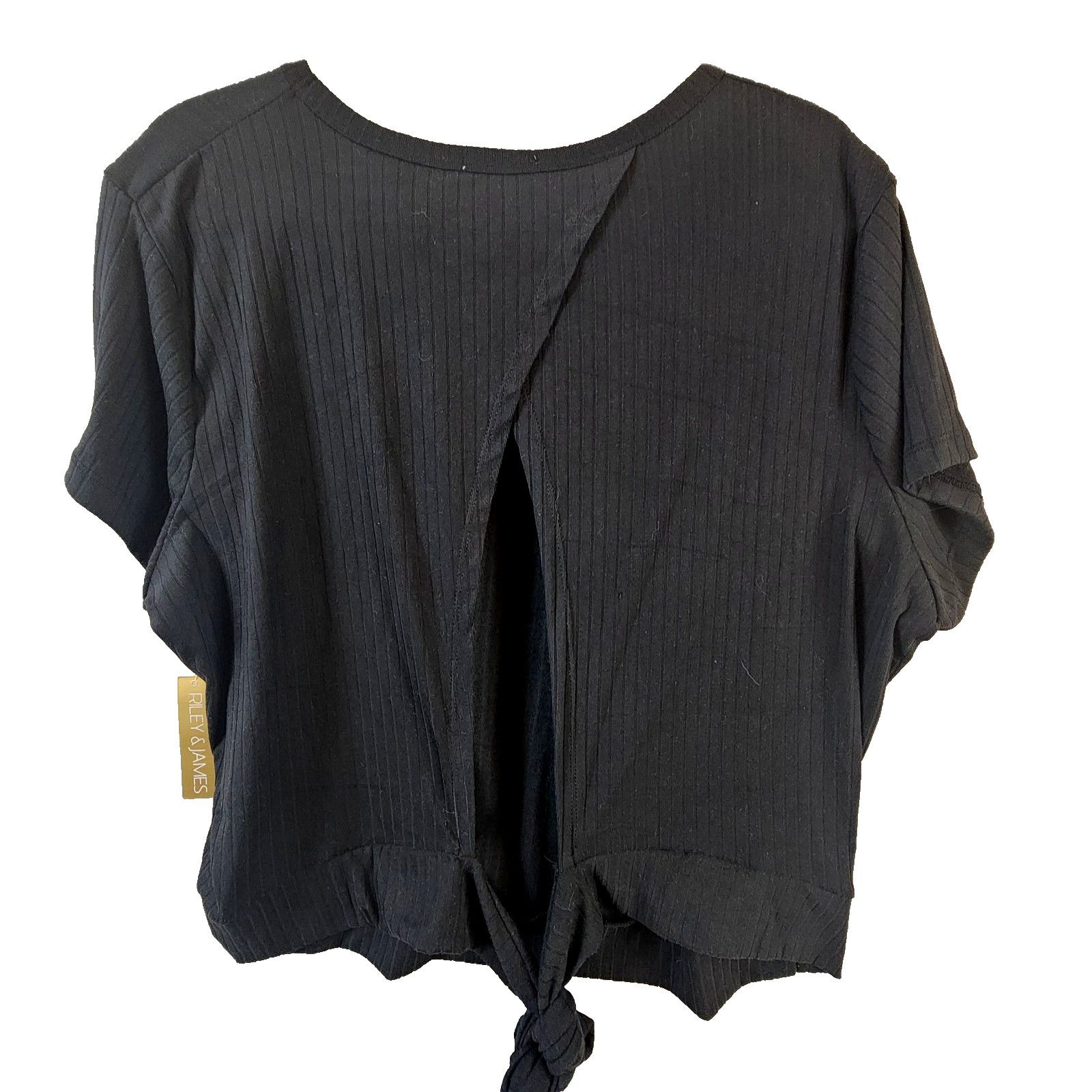 Other Riley & James Tie-Back Top Women 3X Black Short Sleeve Size 3XL / US 20-22 - 2 Thumbnail