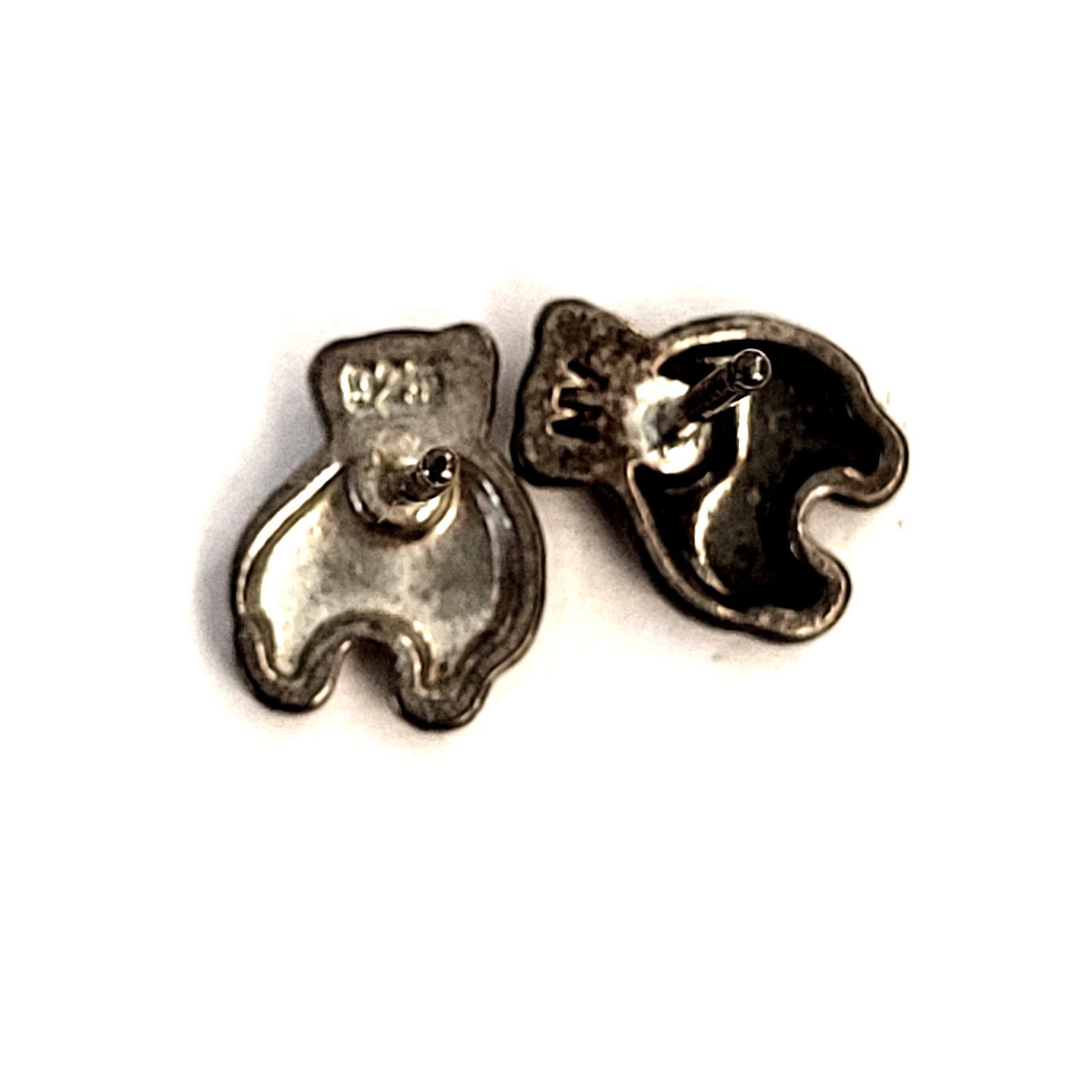 Other Sterling Silver Teddy Bear Earrings with Necklace Set Size ONE SIZE - 5 Thumbnail