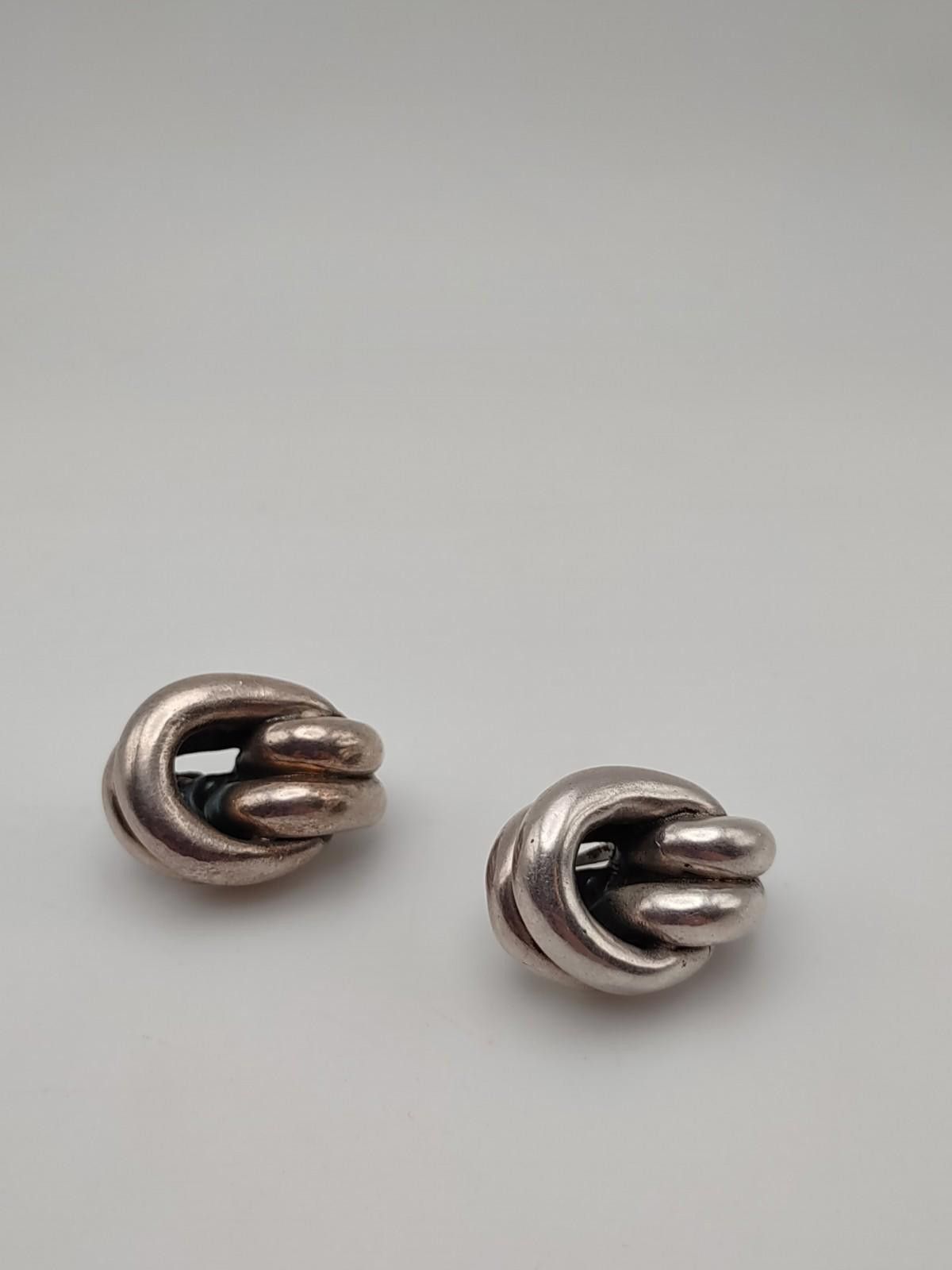 The Unbranded Brand Sterling Silver Chunky Knot Clip On Earrings Size ONE SIZE - 5 Thumbnail