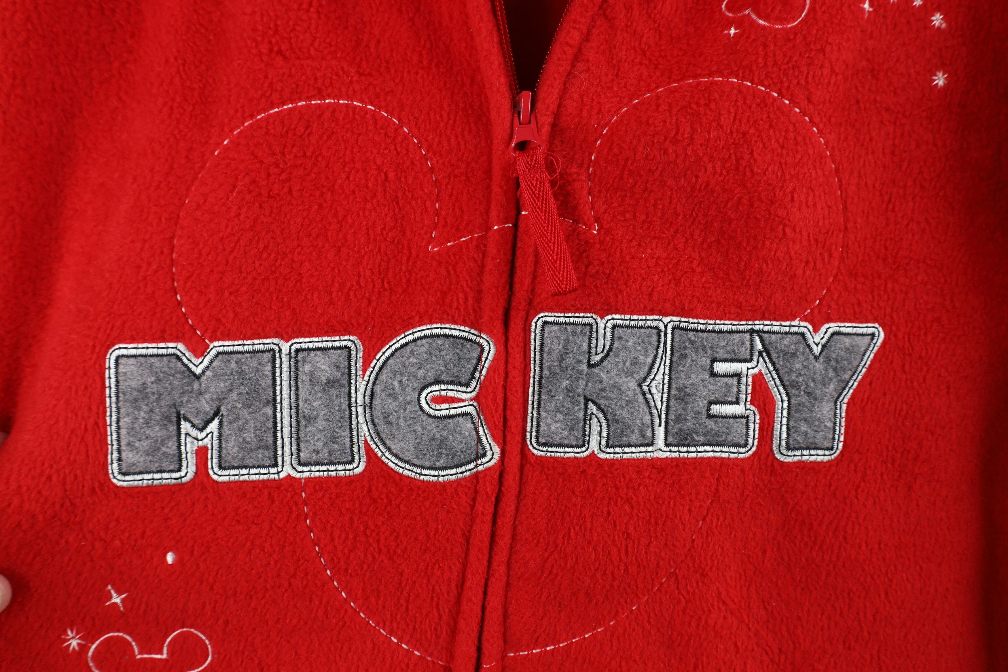 Disney Vintage Y2K Disney Mickey Mouse Full Zip Fleece Hoodie Red Size 3XL / US 20-22 - 5 Thumbnail