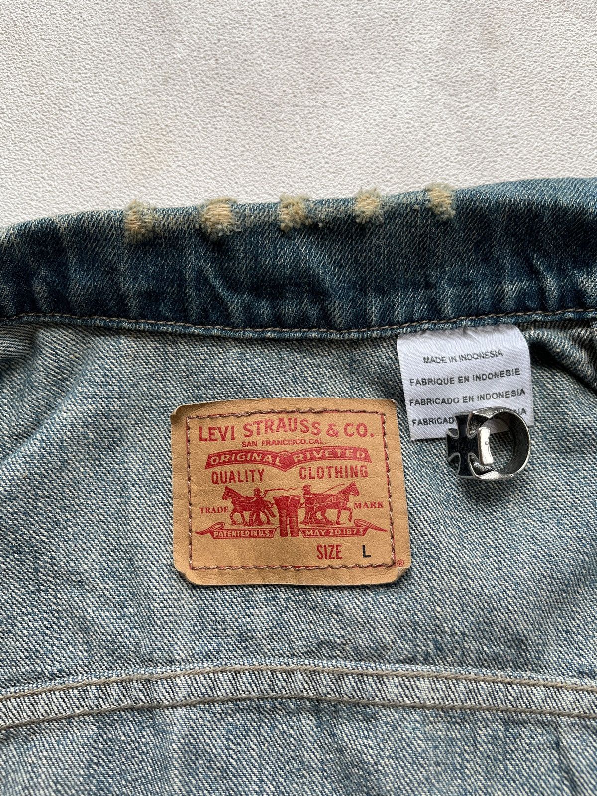 Levi's 00's Levis Trucker Blue Wash Size US L / EU 52-54 / 3 - 6 Thumbnail
