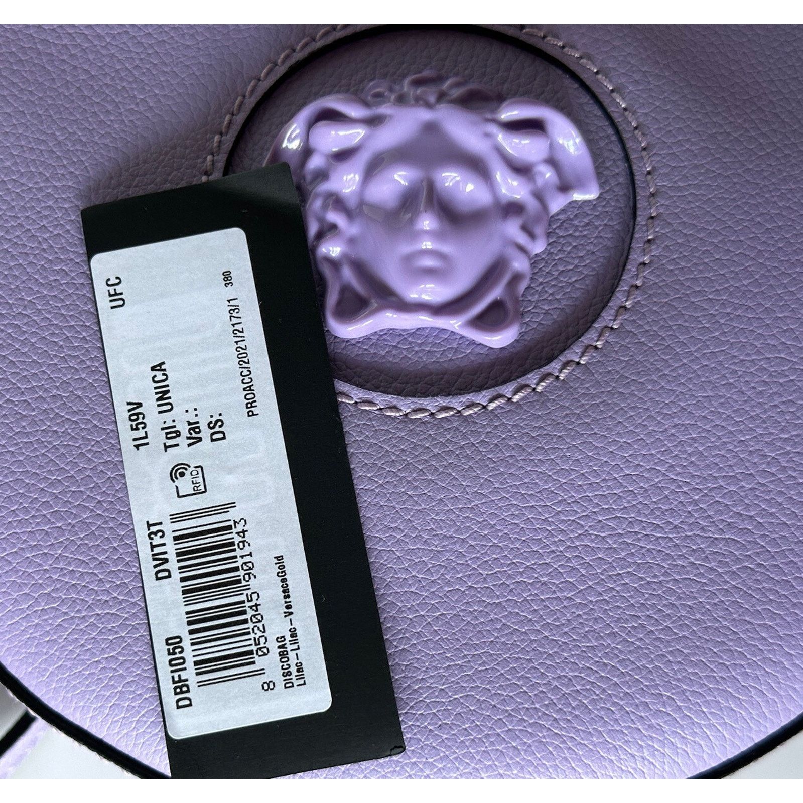 Versace Versace Medusa Leather Round Lilac Crossbody Bag DBFI050 Size ONE SIZE - 15 Thumbnail