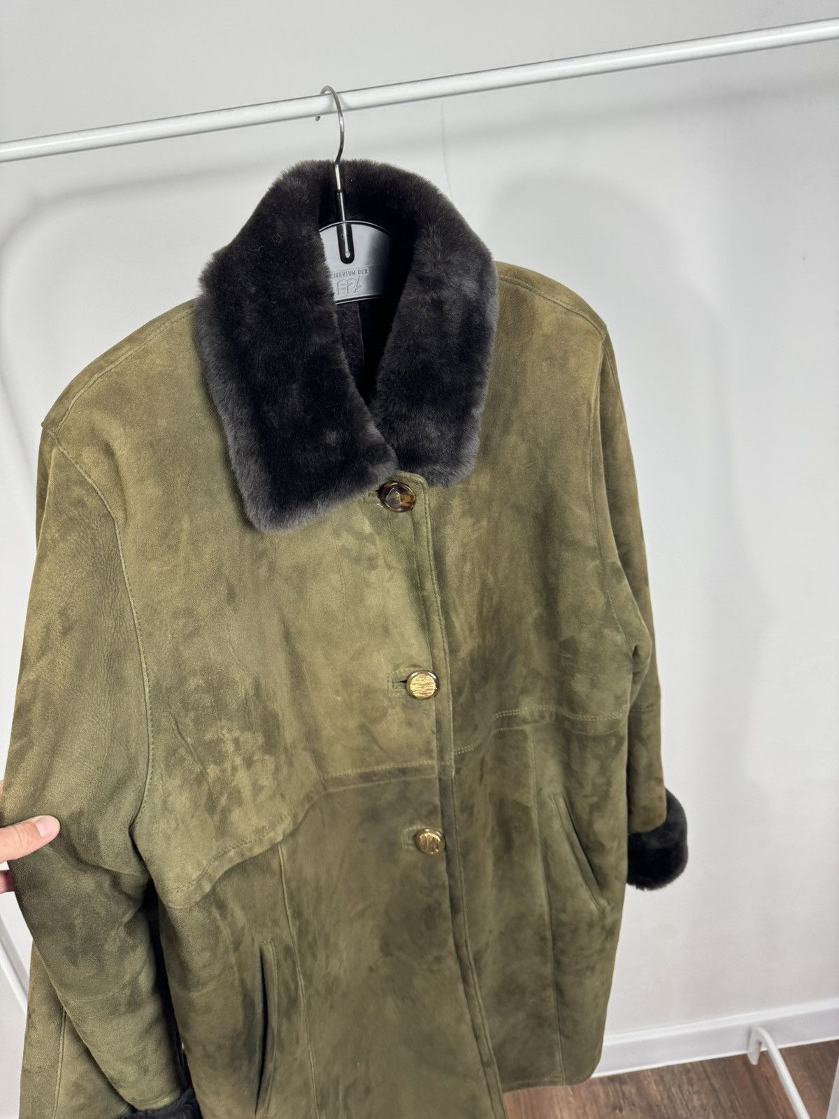 Other Vintage Shearling Suede Coat Fur Collar Lined Jacket XXL Size XXL / US 16-18 / IT 52-54 - 9 Thumbnail