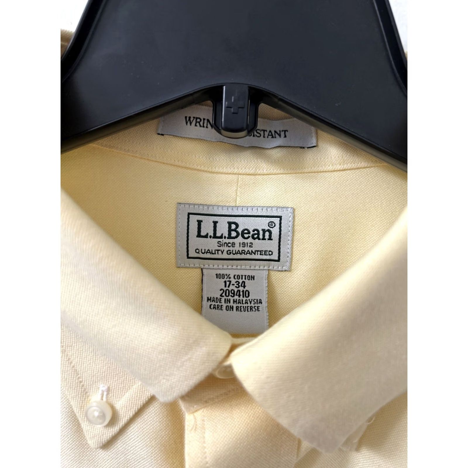 Vintage LL Bean Oxford Shirt Mens Sz 17-34 Yellow Wrinkle Resistant Button Up L/S Shirt Mens Regular 100% Cotton Knit Yellow Button-Up 209410 Size US XL / EU 56 / 4 - 6 Thumbnail