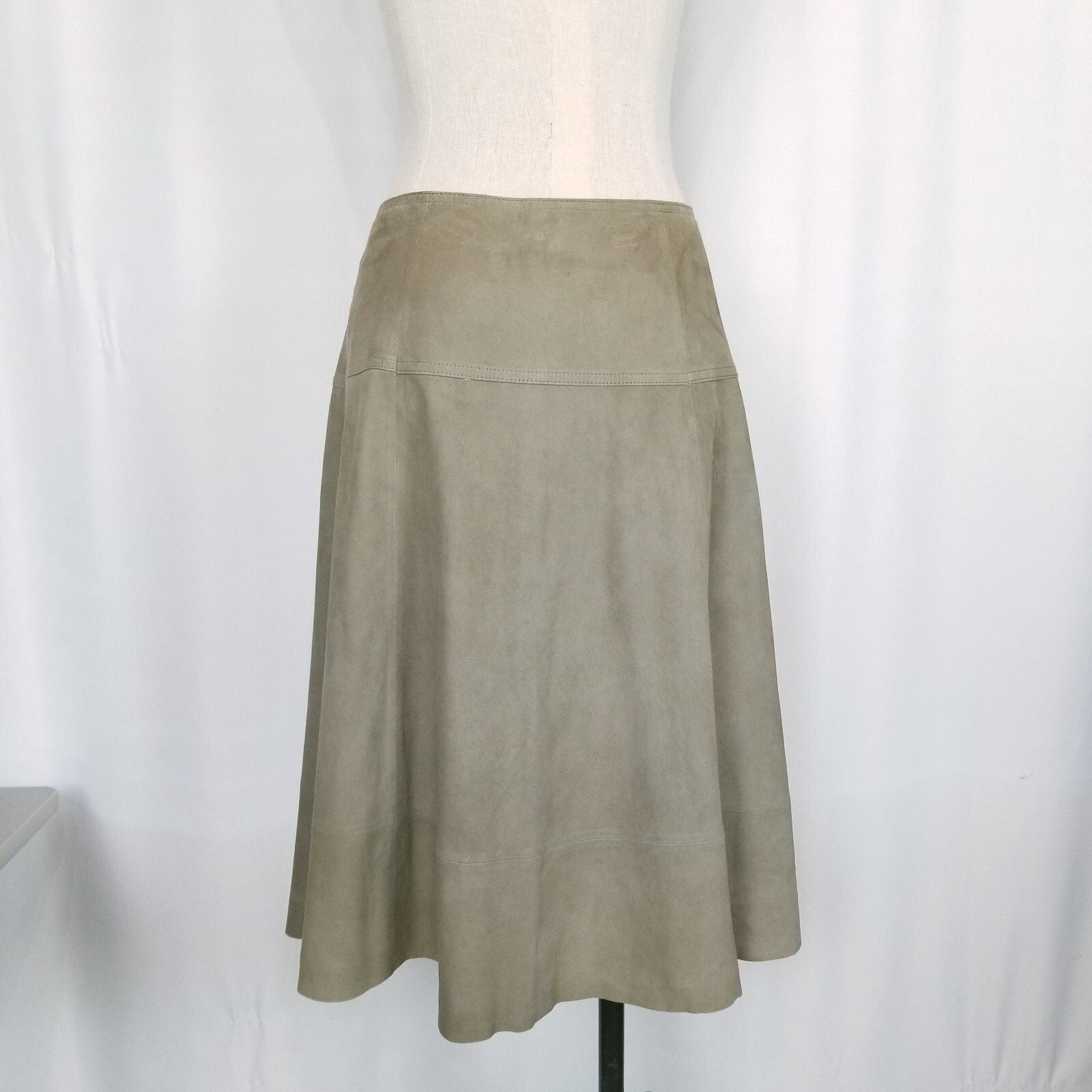 Joie Joie Mylon Goat Leather Snap Front Skirt Green Sz Small Size 27" / US 4 / IT 40 - 7 Thumbnail