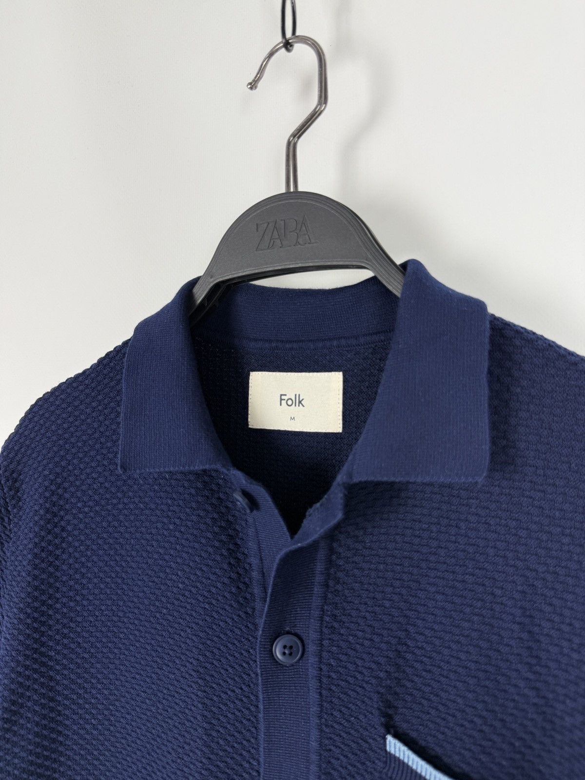 Folk Folk Navy Blue Cotton Button Up Knit Summer Shirt M Size US M / EU 48-50 / 2 - 2 Thumbnail