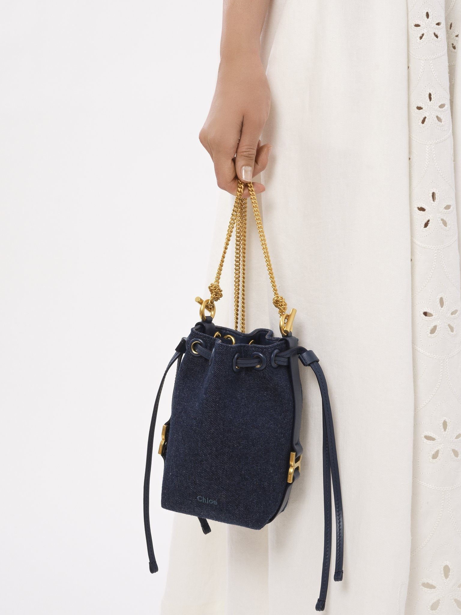 Chloe oc11z0525 Size: OS / Marcie Micro Bucket Bag in Blue Size ONE SIZE - 5 Thumbnail