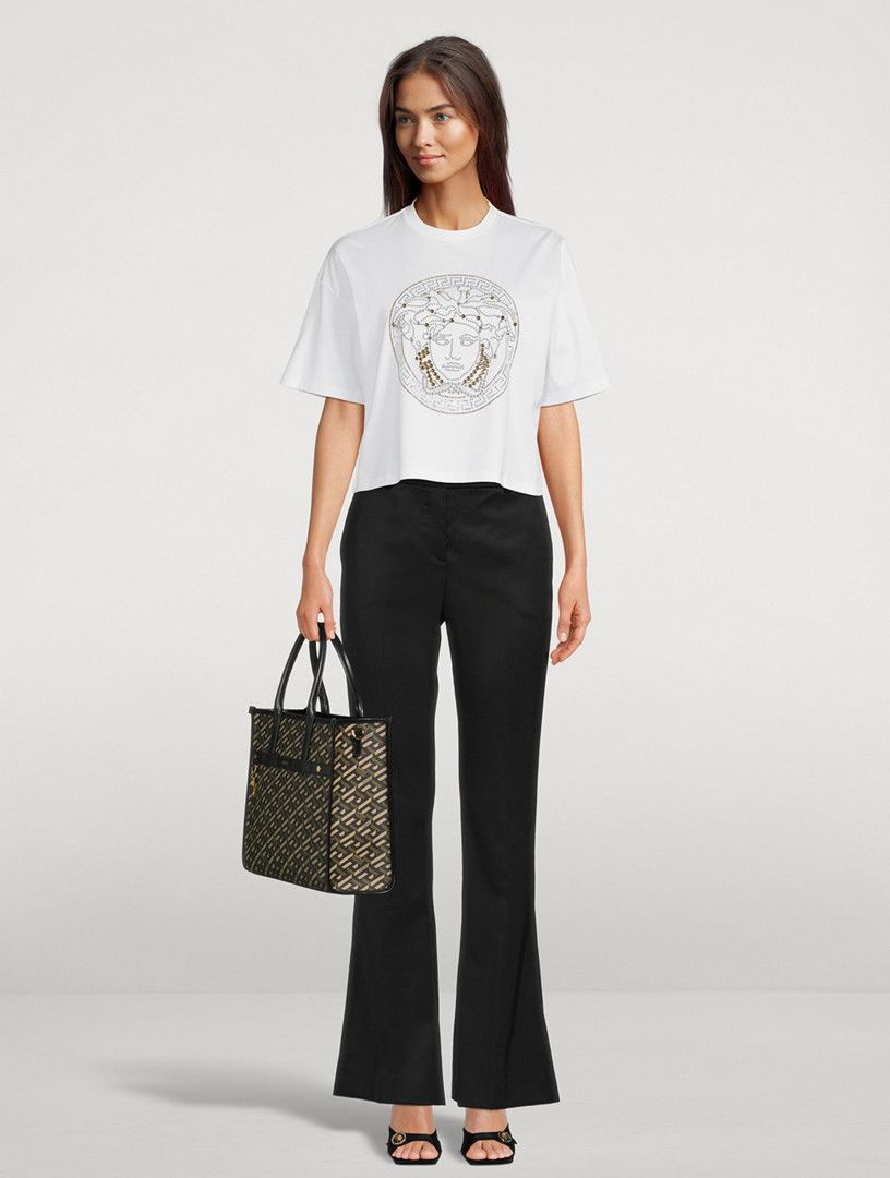 Versace o1y0226 Crewneck T-Shirt in White Size M / US 6-8 / IT 42-44 - 4 Thumbnail