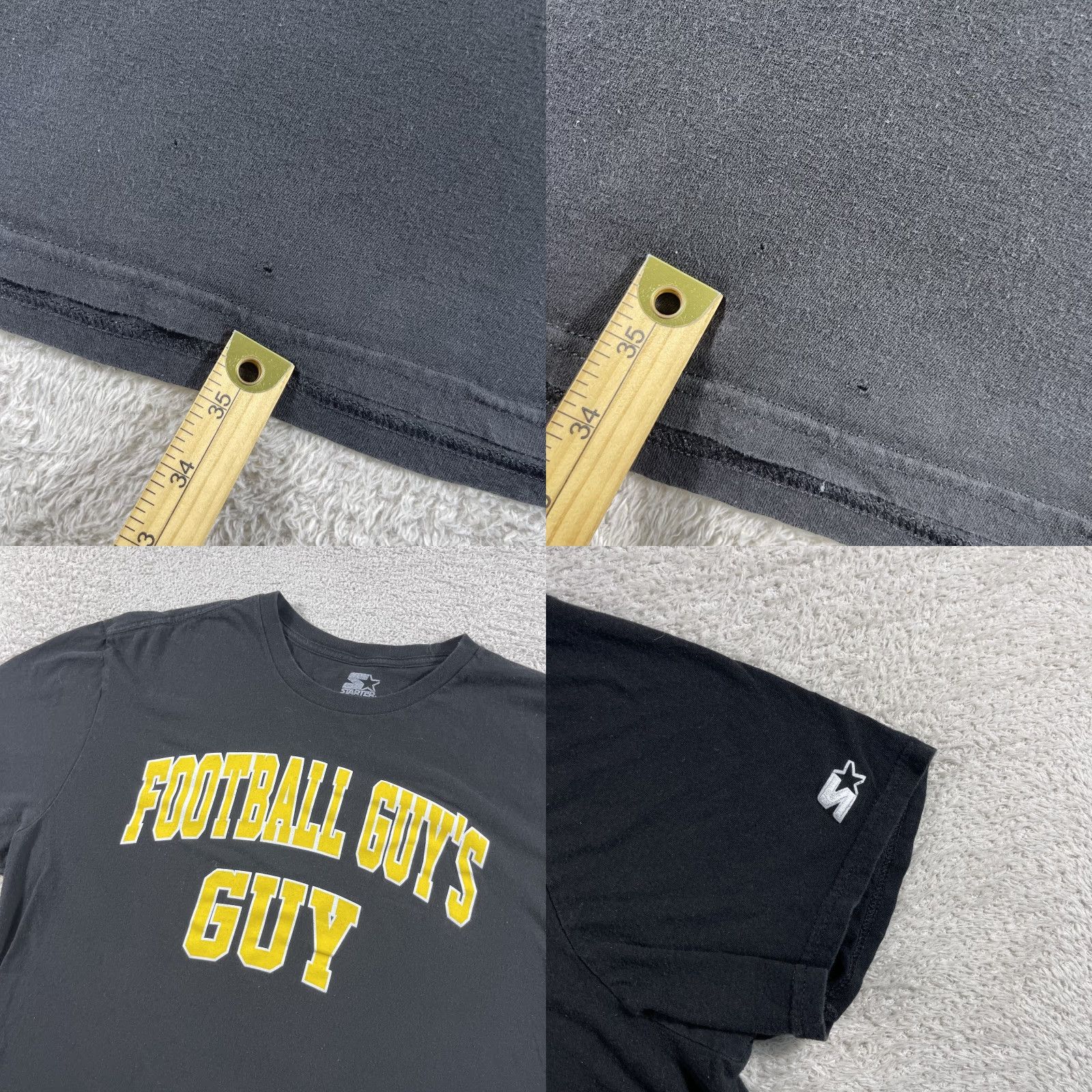 Starter VINTAGE Barstool Sports Starter T Shirt Mens 2XL Black Football Guy's Guy Podcast Yellow Size US XXL / EU 58 / 5 - 8 Thumbnail