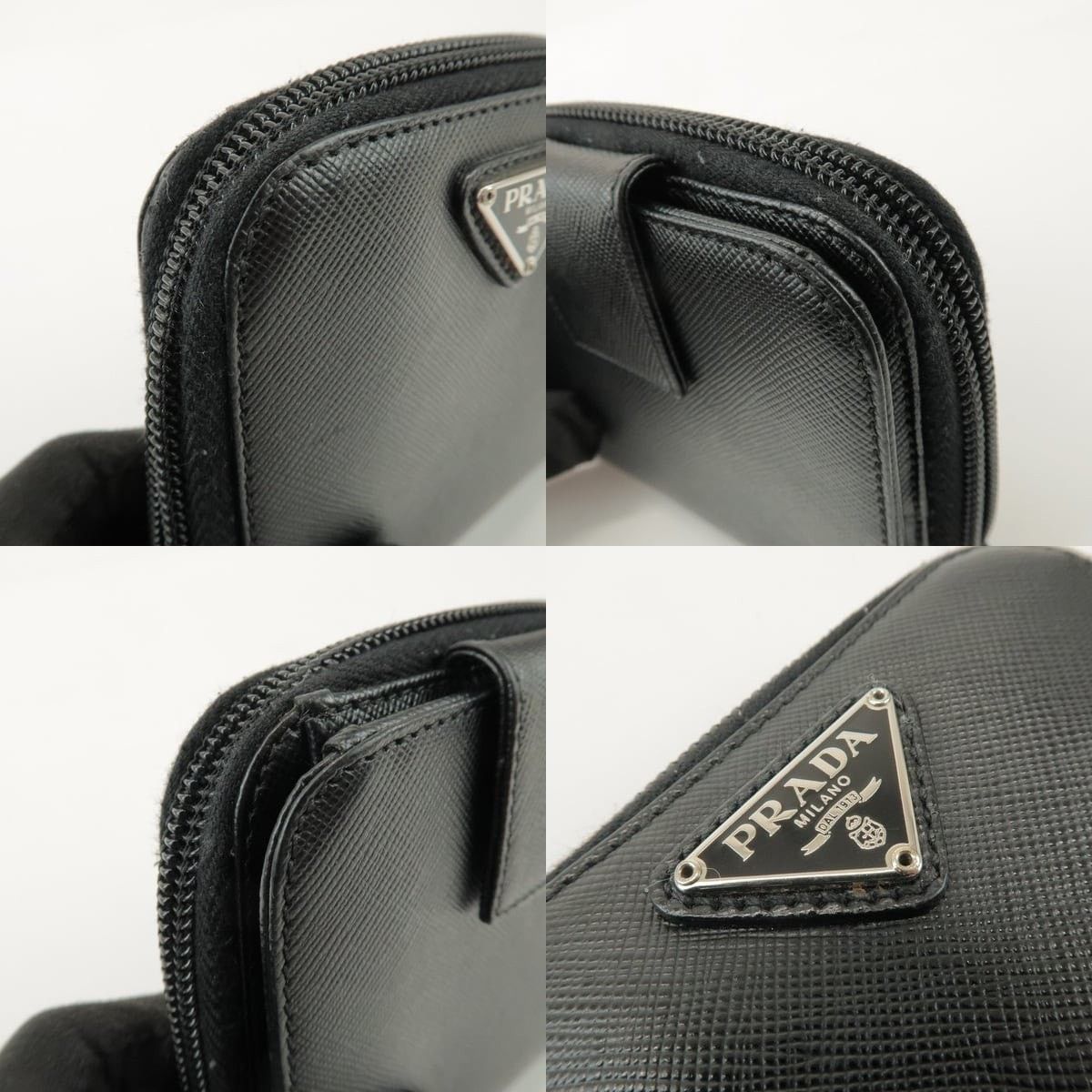 Prada Prada Saffiano Zippy Bi-fold Wallet Black Size ONE SIZE - 5 Thumbnail