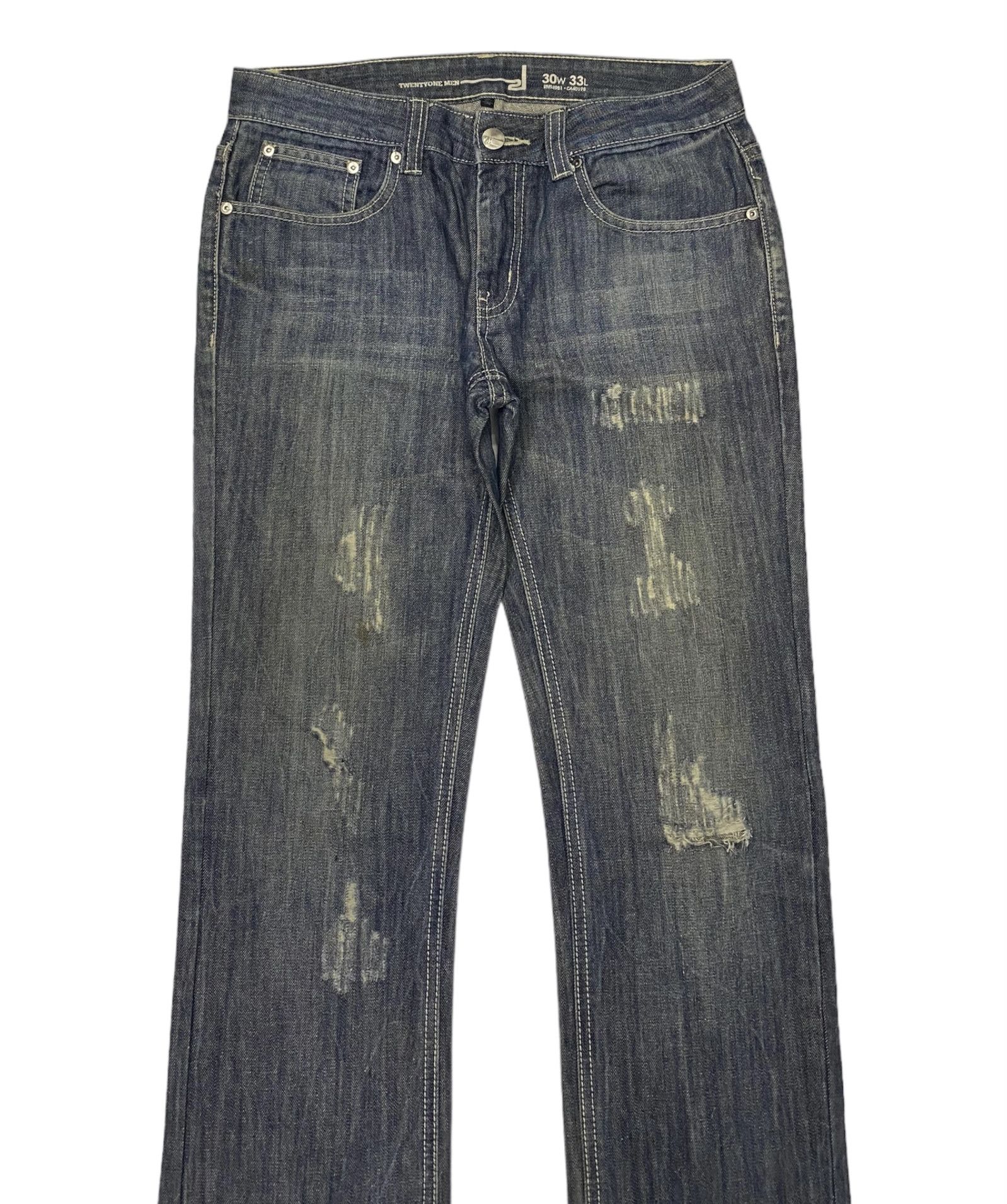 If Six Was Nine TWENTY ONE MEN DISTRESSED DENIM JEANS Size US 31 - 5 Thumbnail