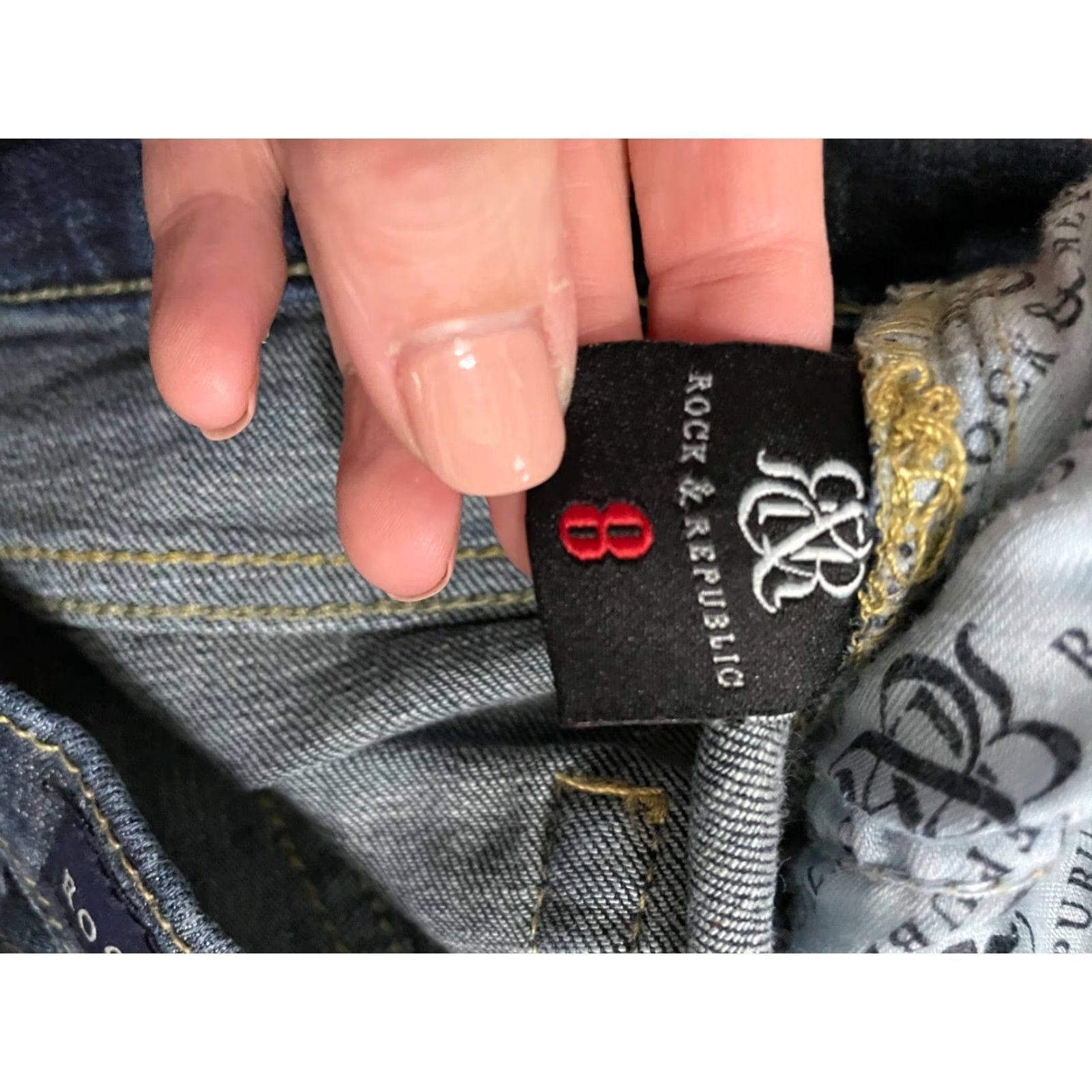 Vintage Rock & Republic Womens Sz 8m Berlin Skinny Jeans Dark Wash Size 30" / US 8 / IT 44 - 4 Thumbnail