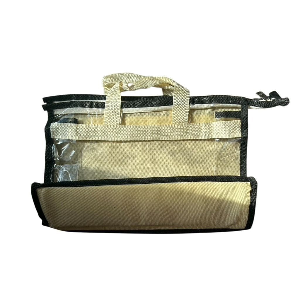 Other New Handbag with Handles and Zipper (Cream and Black Color) Size ONE SIZE - 2 Thumbnail