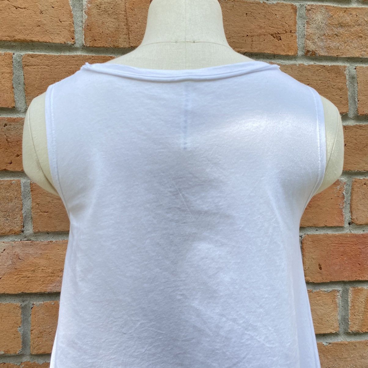 Sunao Kuwahara Sunao Kuwahara White Sleeveless Graphic Asymmetrical Hem Top Size M / US 6-8 / IT 42-44 - 19 Thumbnail