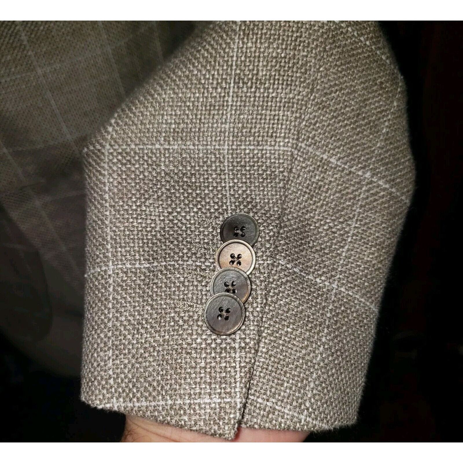 Hugo Boss Hugo Boss Mens Two Button Blazer Jacket Beige Size 38 R Size 38R - 3 Thumbnail