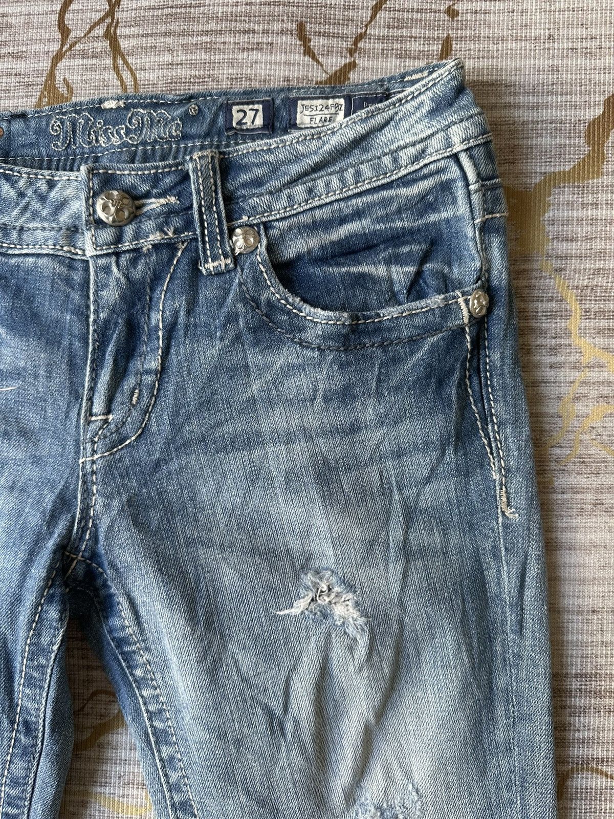 Miss Me FLARE Miss Me Distressed Swaroski Design Jeans Size 28" / US 6 / IT 42 - 12 Thumbnail