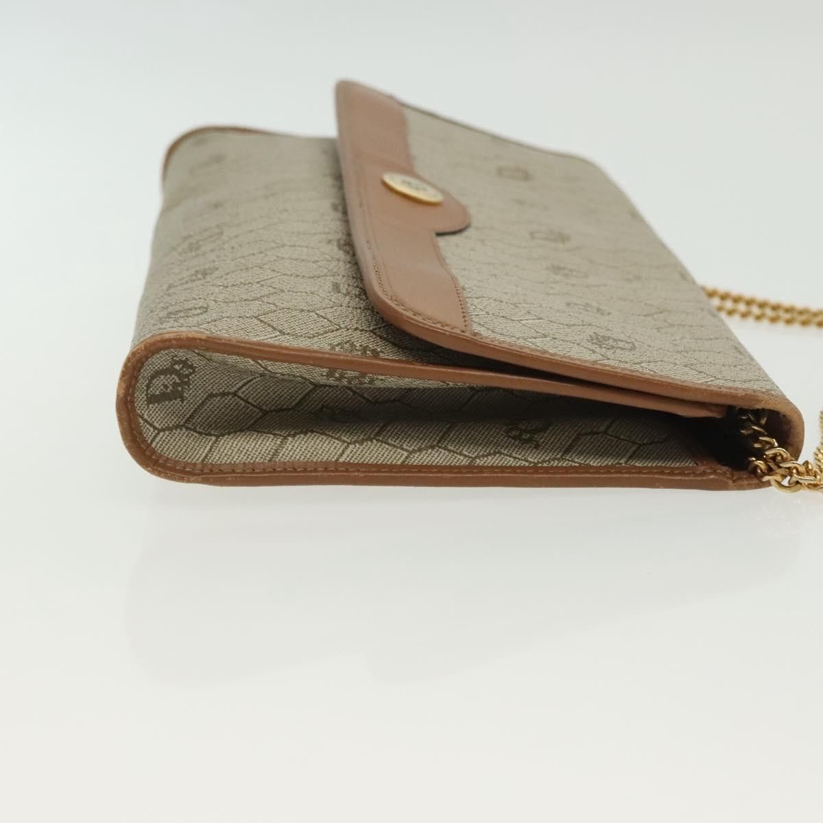 Dior DIOR Honeycomb Canvas Chain Shoulder Bag Pvc Beige Gold Size ONE SIZE - 4 Thumbnail