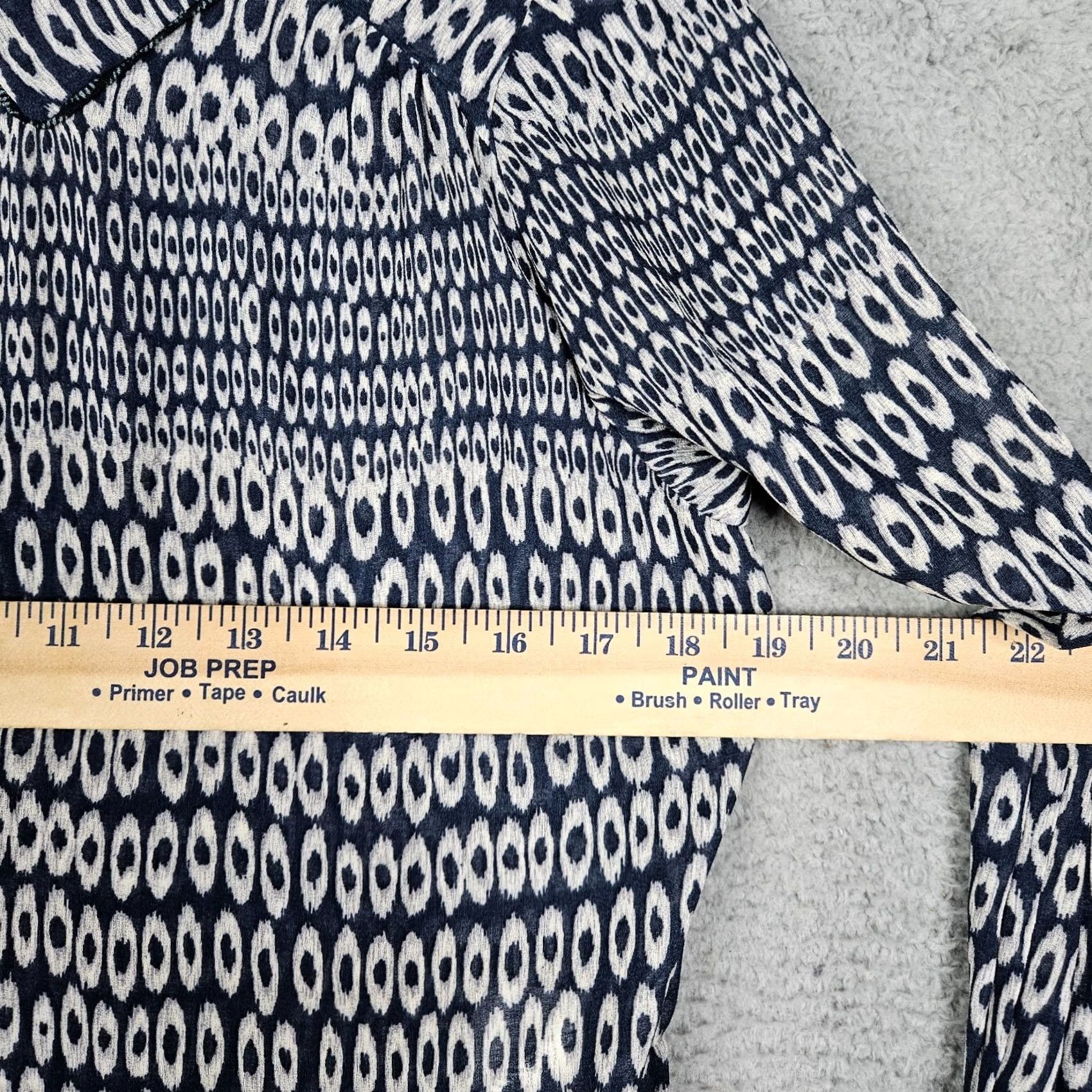 Vintage Acote Women’s blue white pattern Keyhole Casual Bouse Size 1 Size XS / US 0-2 / IT 36-38 - 3 Thumbnail