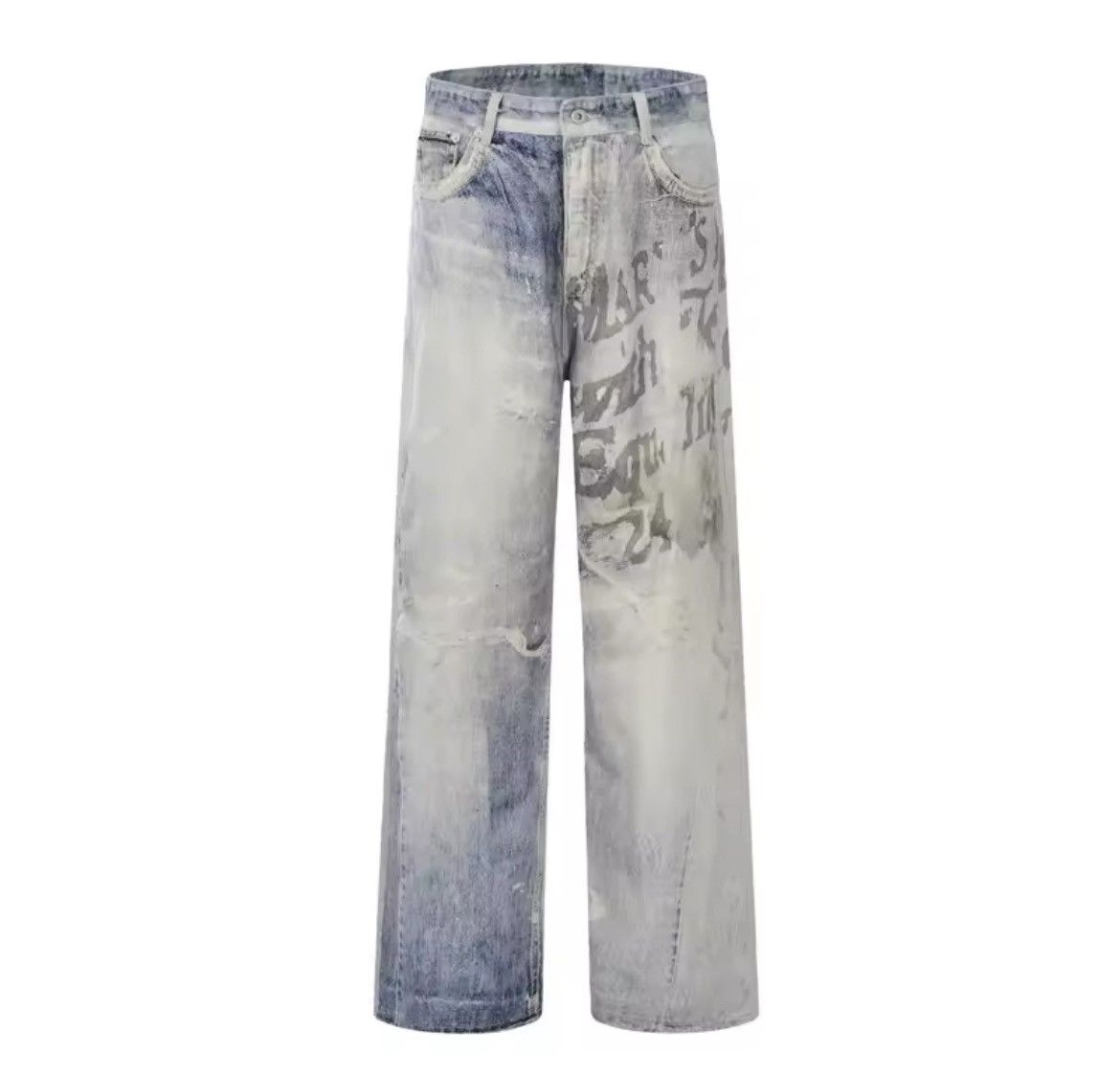 Japanese Brand × Vintage Digital 3D Print Washed Blue Jean Size US 29 - 5 Thumbnail
