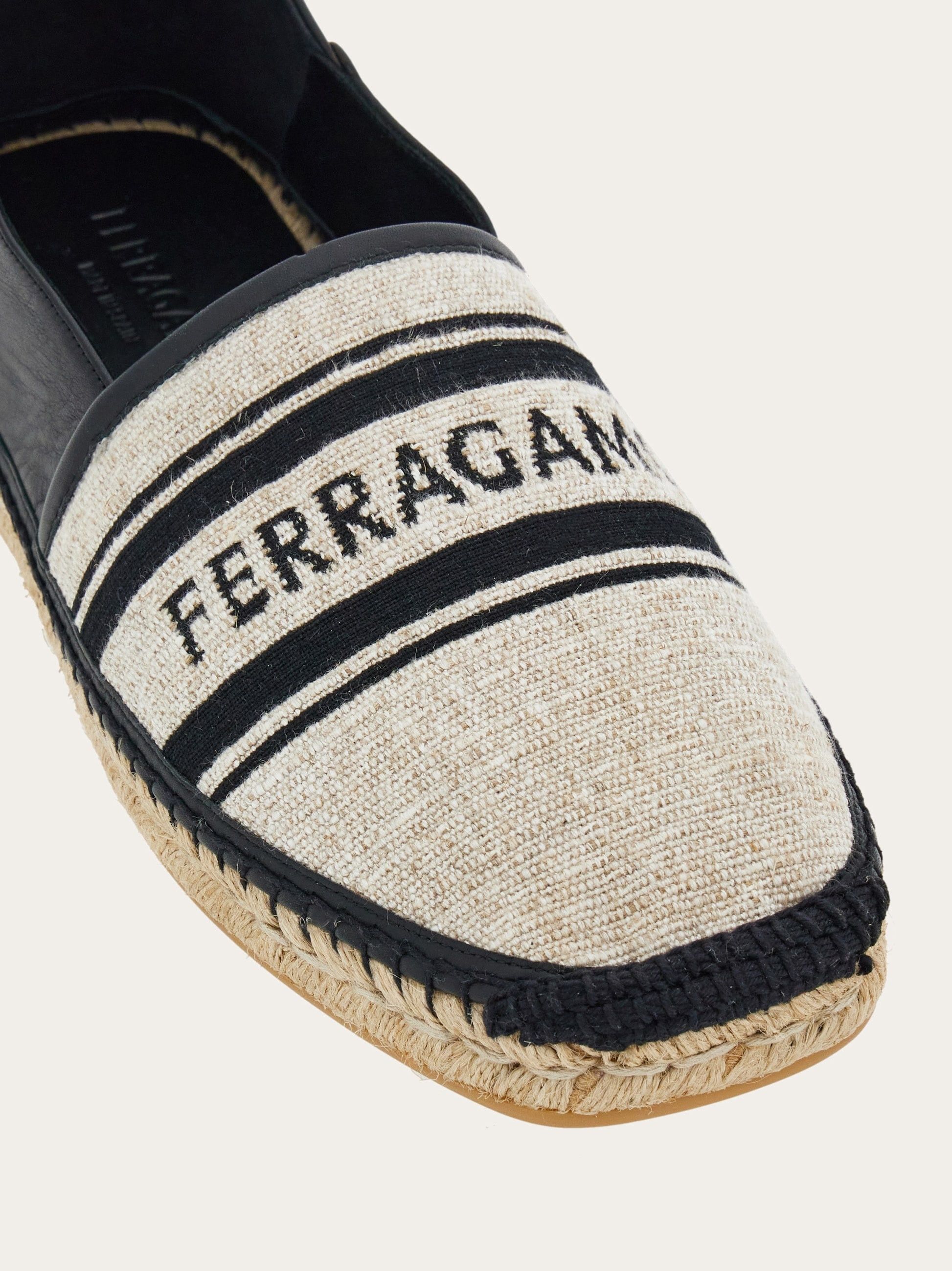 Salvatore Ferragamo o1s1rm0725 Jacquard Espadrilles in Black/Beige Size US 12 / EU 45 - 6 Thumbnail