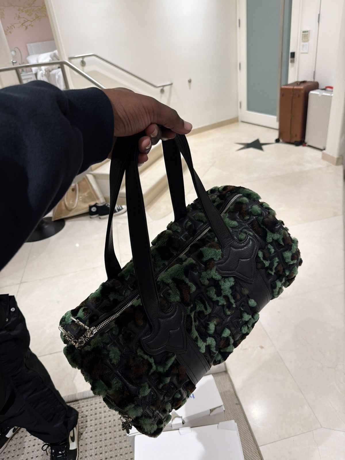 Chrome Hearts tiny leopard furry duffle Size ONE SIZE - 4 Thumbnail