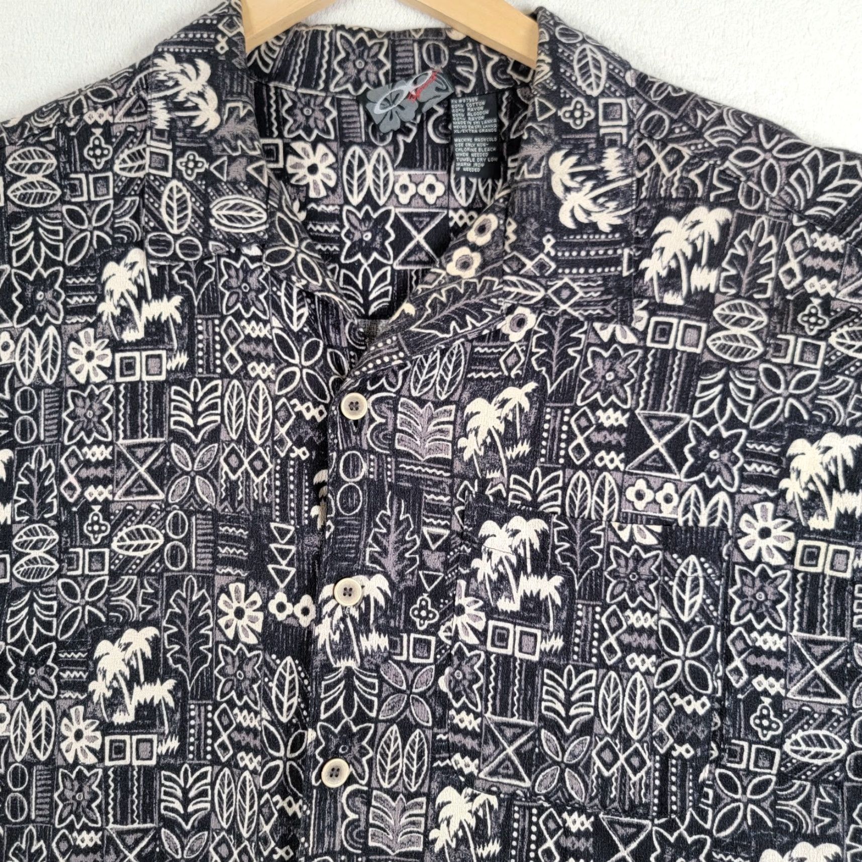 Ocean Pacific OCEAN PACIFIC Shirt Button-Up Men's XL Short Sleeve Hawaiian Tropical Black Size US XL / EU 56 / 4 - 2 Thumbnail