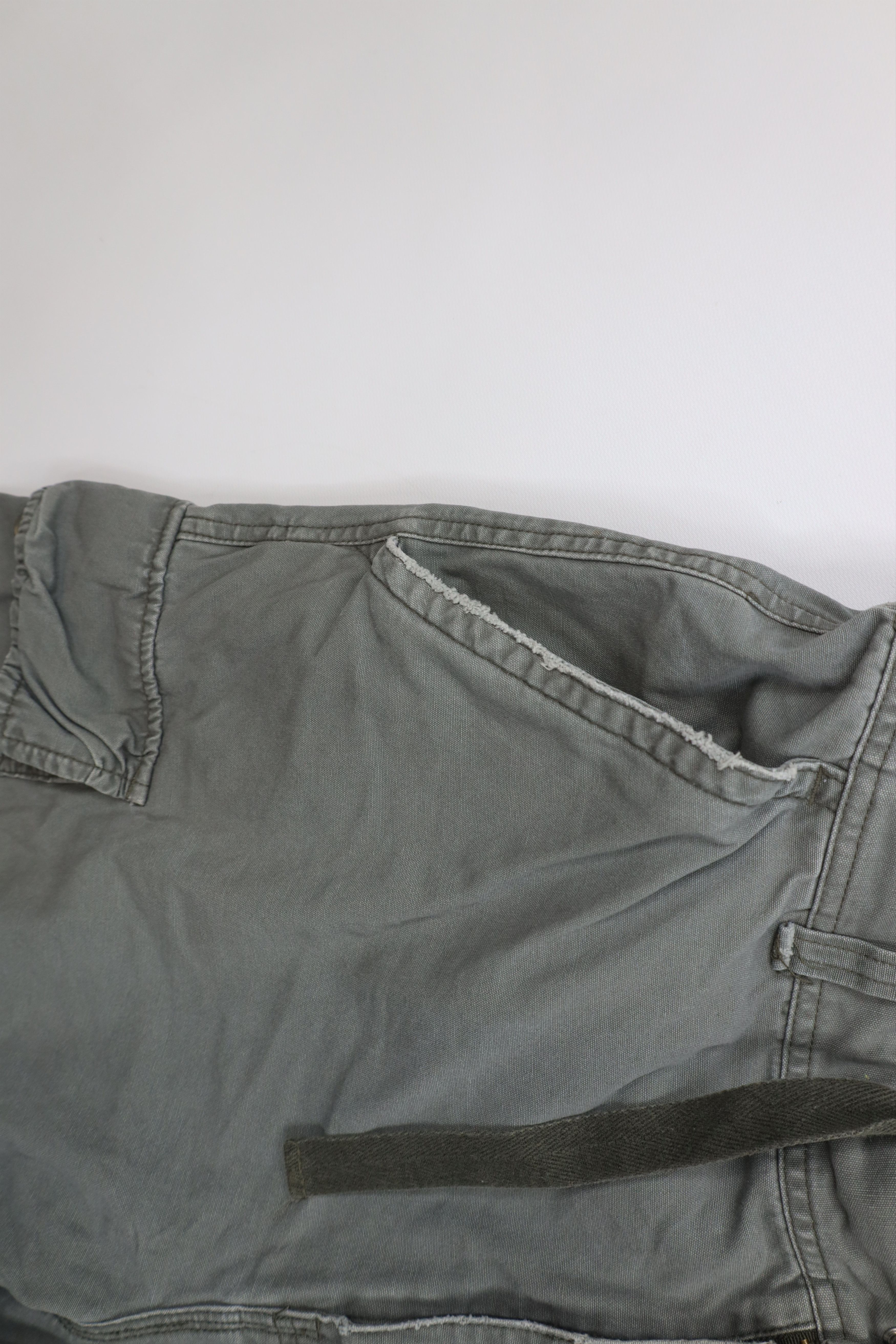 Vintage Vintage 90s IOU Baggy Fit Canvas Cargo Shorts Green Cotton Size US 34 / EU 50 - 9 Thumbnail