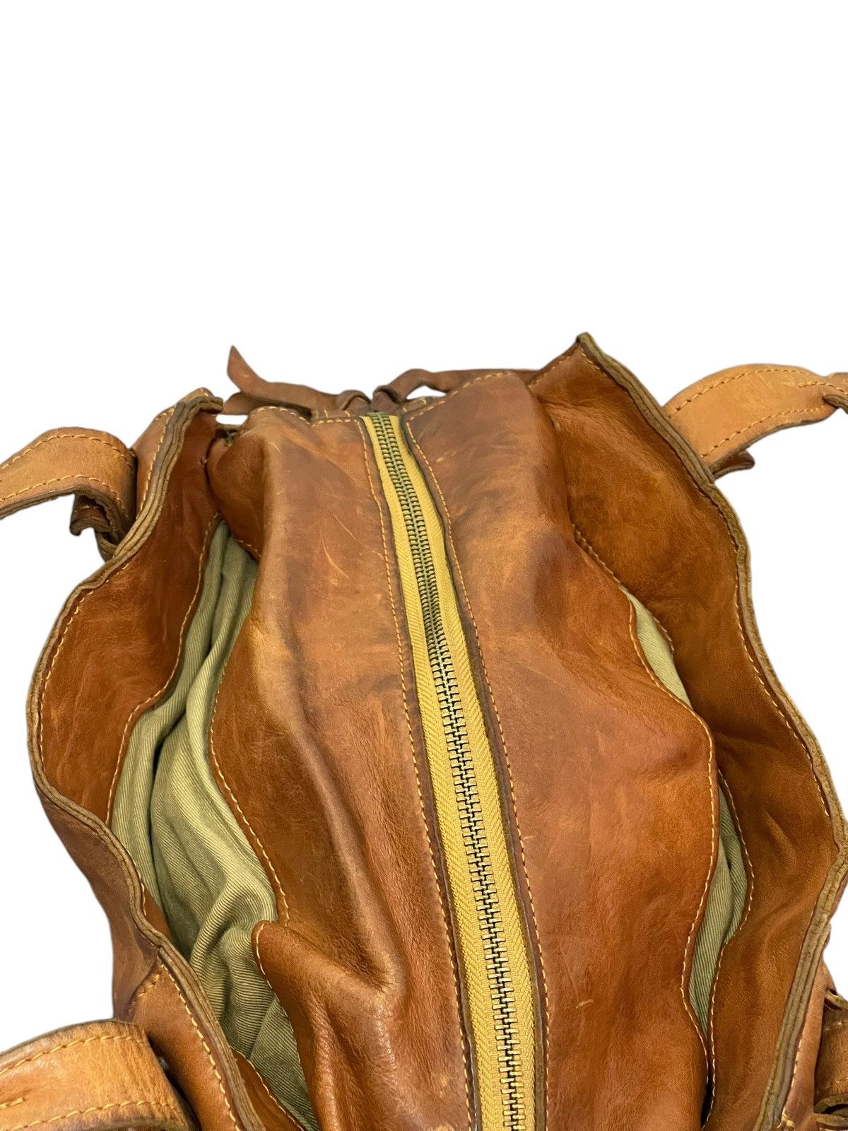 Genuine Leather Full Leather Patina Unknown Japan Tote Shoulder Bag 4🟩 Size ONE SIZE - 21 Thumbnail