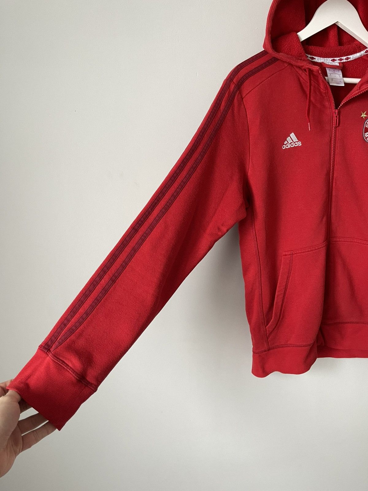 Adidas Adidas Bayern Munchen Red Zip Hoodie Track Jacket Size US S / EU 44-46 / 1 - 7 Thumbnail