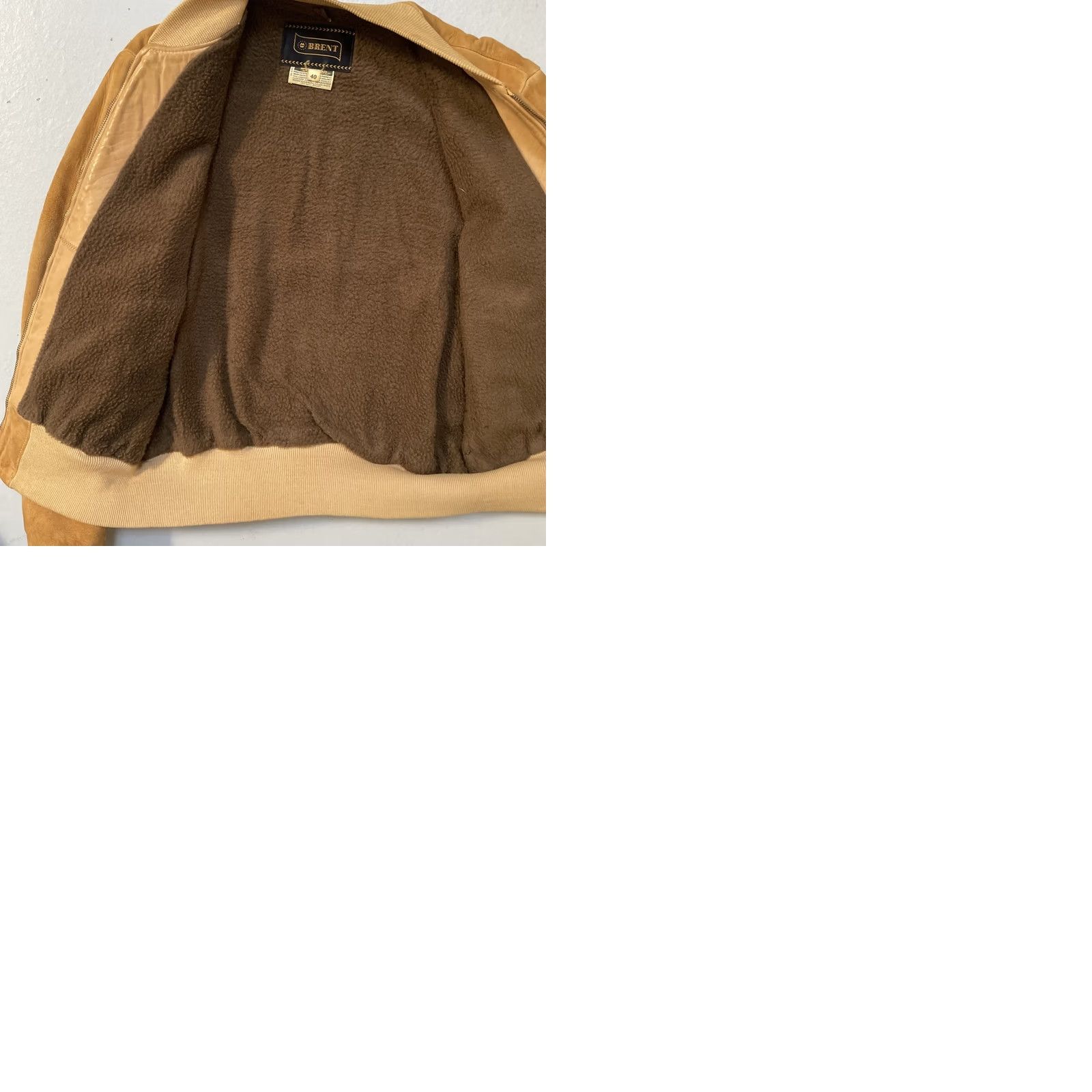Vintage VINTAGE Brent Suede Leather Distressed Bomber Jacket 40 Brown Leather Zip 1960s Military Biker 60s Unisex Adults Mens Womens Size US XXS / EU 40 - 9 Thumbnail