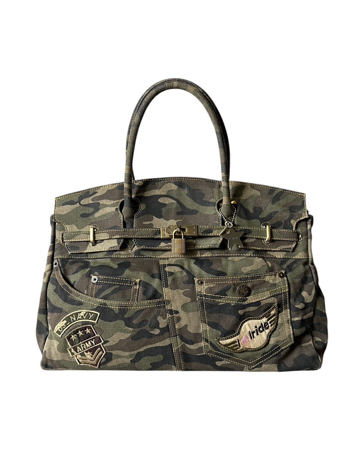 Japanese Brand 2000s Ra Iride 🇯🇵 Camouflage Birkin Bag Hermes Size ONE SIZE - 1 Thumbnail