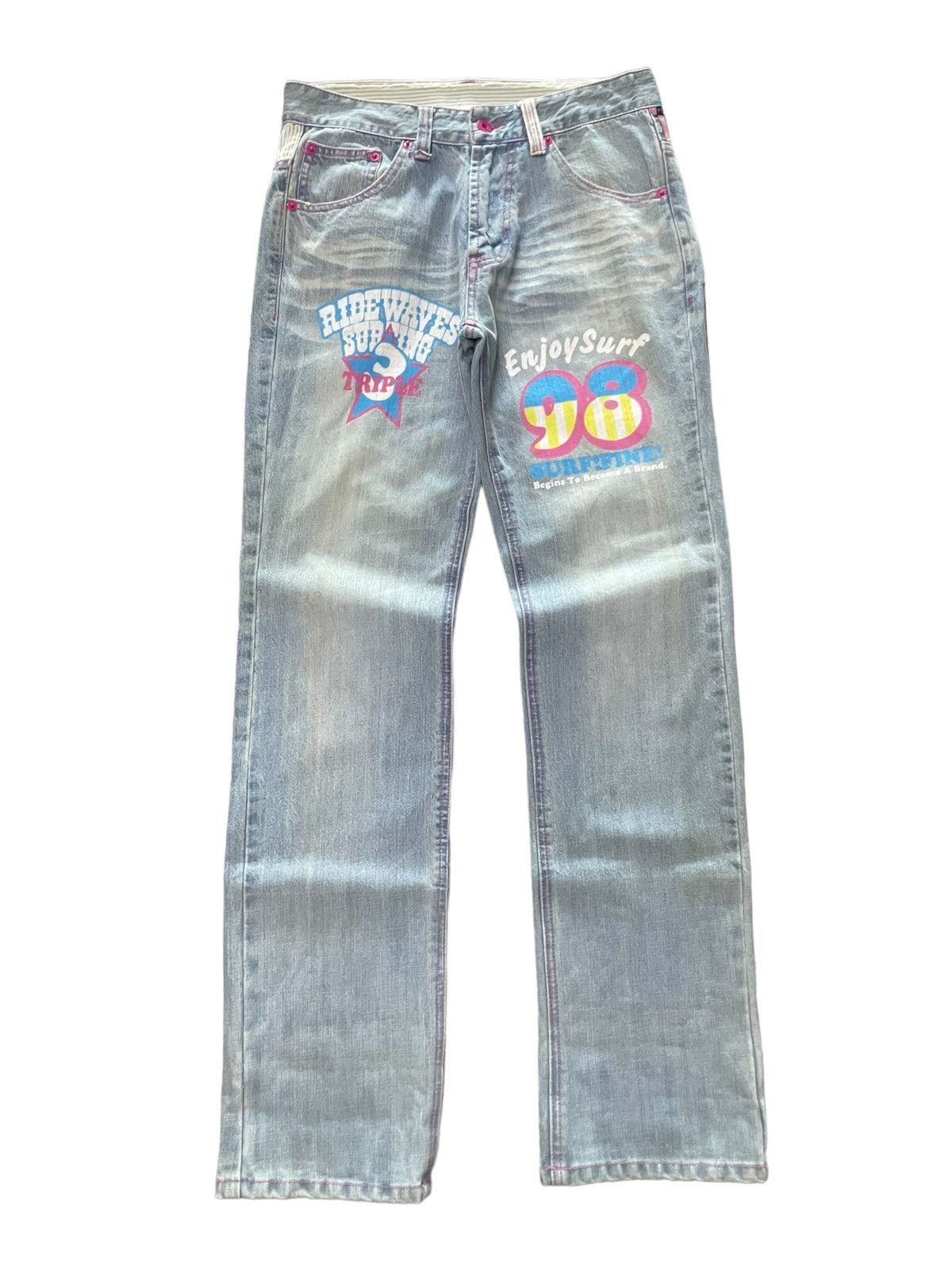 Hysteric Glamour Clone Devgru Japan ❤️ Surf sick printed denim pants Size US 30 / EU 46 - 2 Thumbnail
