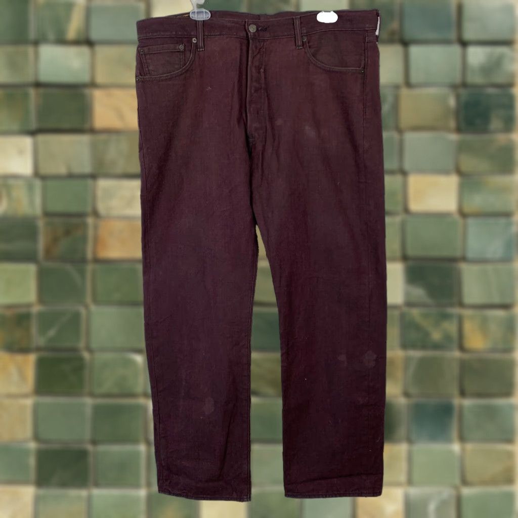 Levi's VINTAGE Levi's 501 Jeans Men Denim 38x32 Levis Burgundy Red Rust Straight 100% Cotton Dark Wash Inseam 32 Size US 38 / EU 54 - 1 Thumbnail
