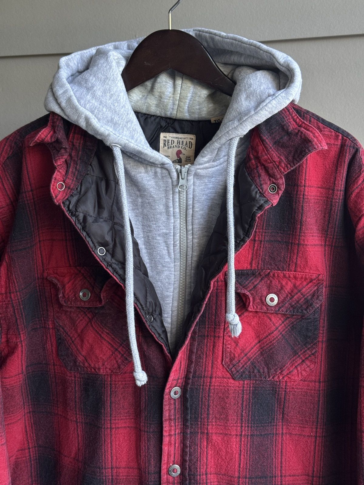 Japanese Brand Tartan Flannel Hooded Jacket Shirt Quilted Lined XL Size US XL / EU 56 / 4 - 2 Thumbnail
