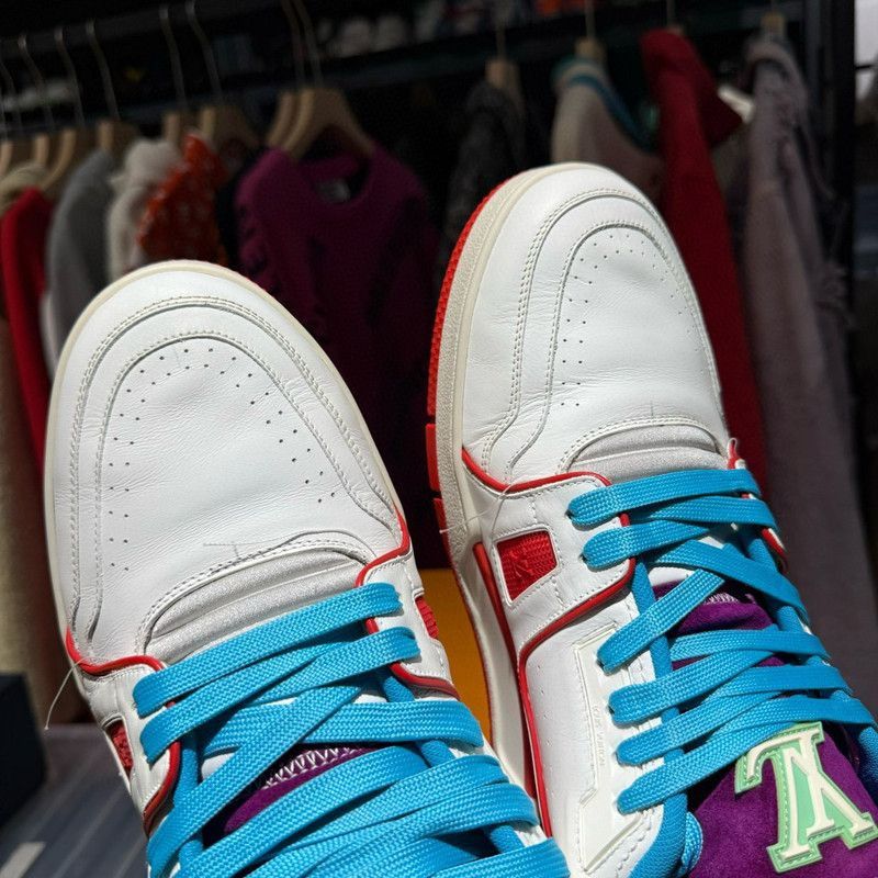 Louis Vuitton Louis Vuitton Trainer Upcycling White and Red Sneakers -250 Size US 10.5 / EU 43-44 - 7 Thumbnail